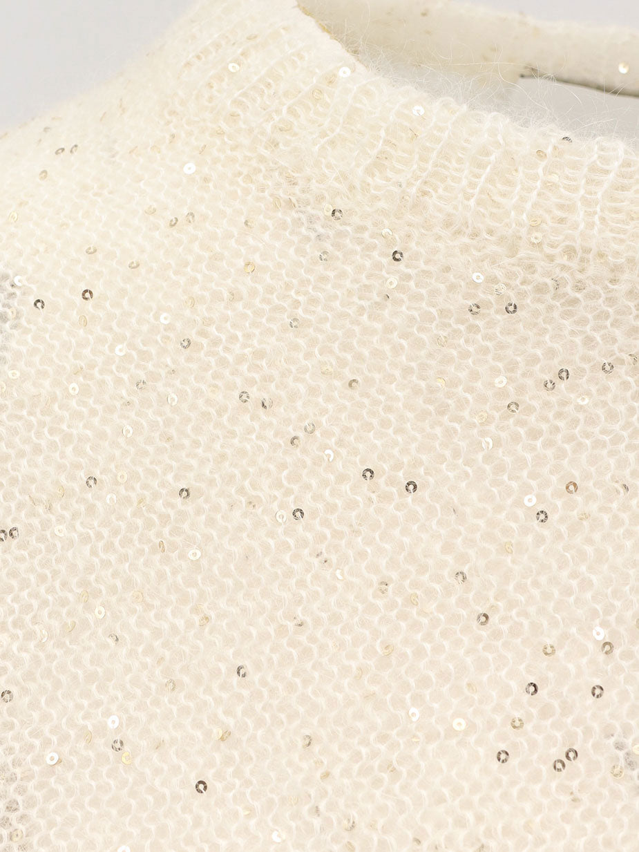 Mohair blend sweater with sequins