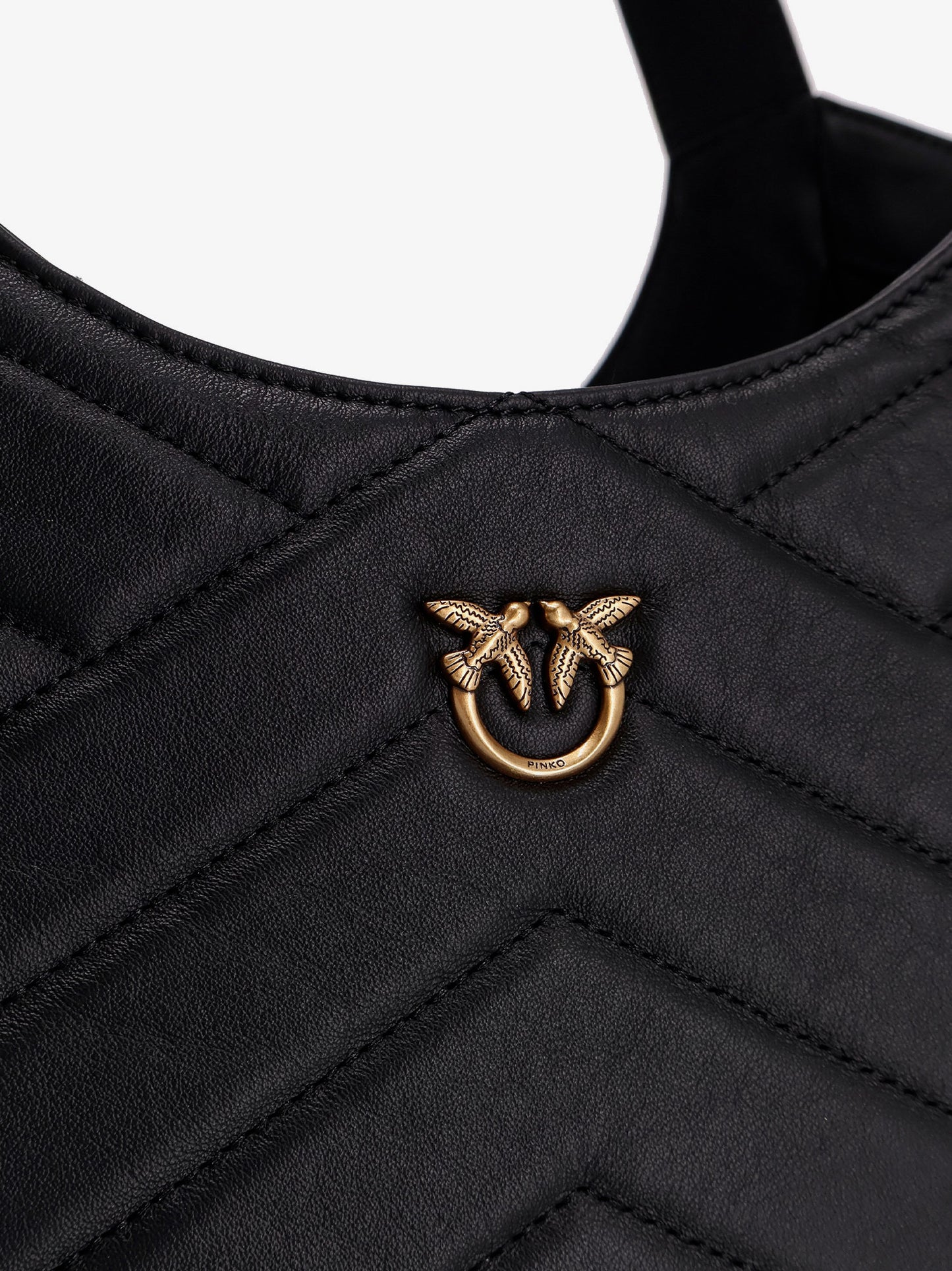 Borsa a spalla in pelle impunturata