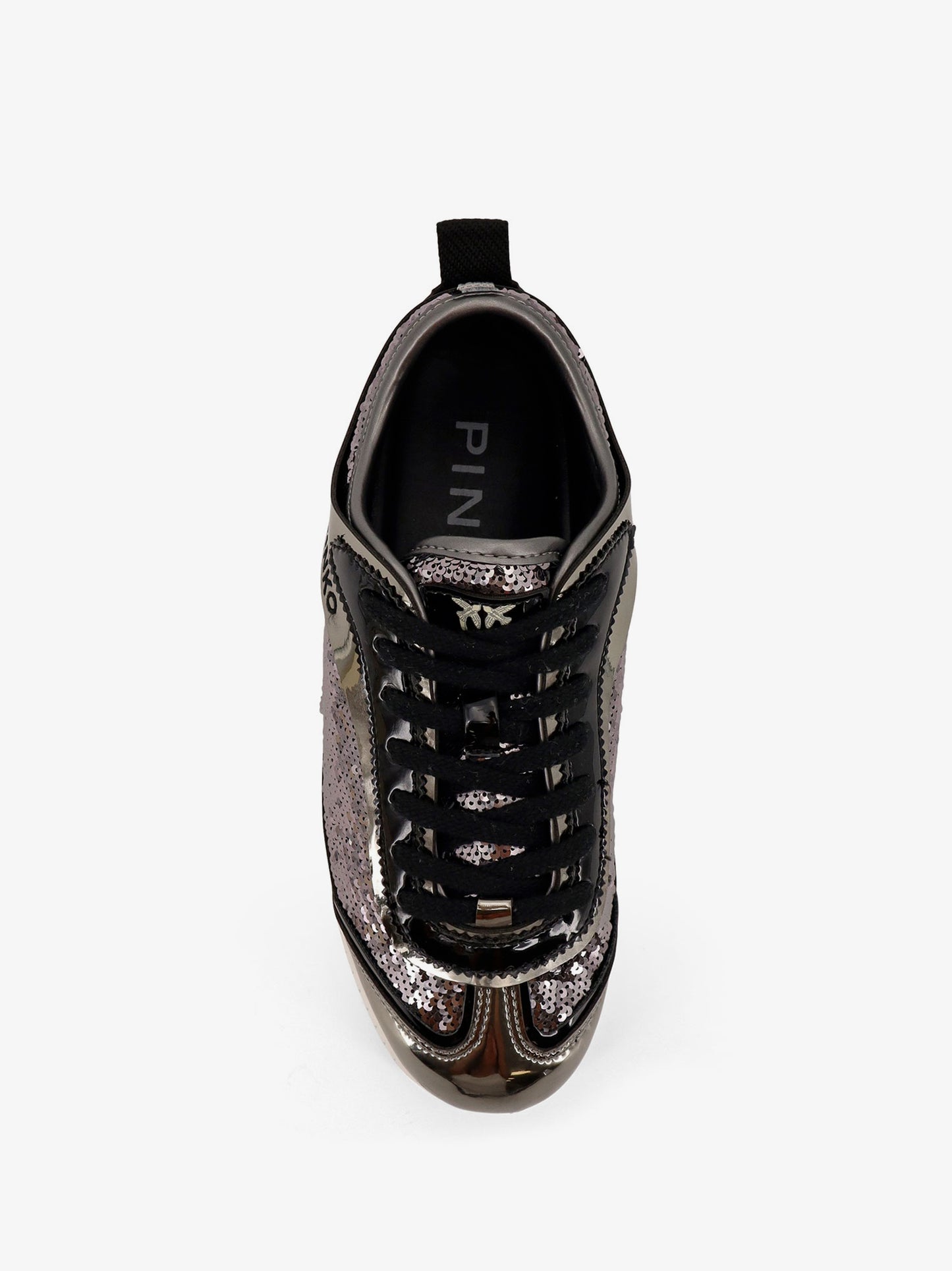 Reby 10 mirror fabric sneakers with sequins