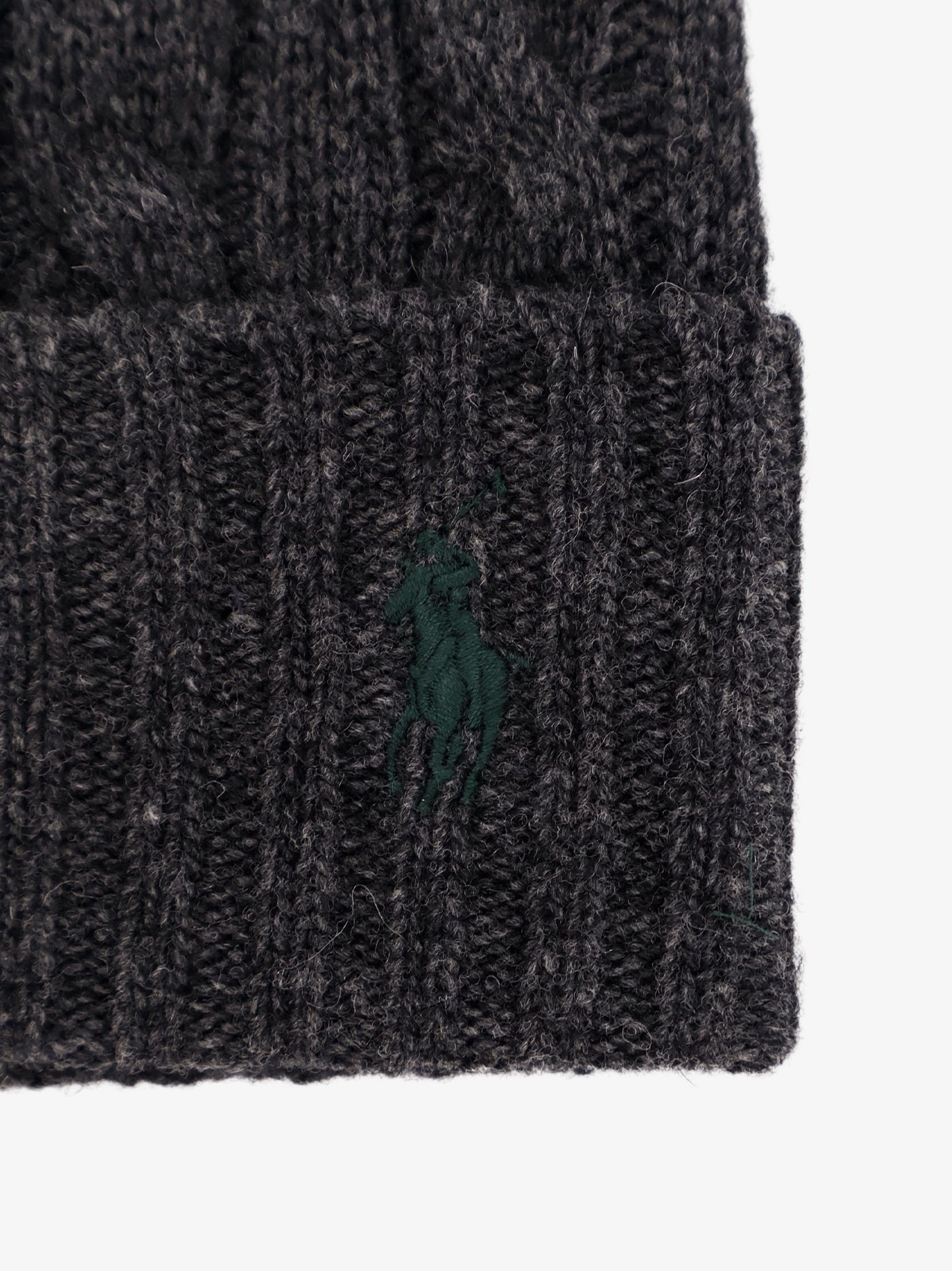Wool blend cable knit beanie hat