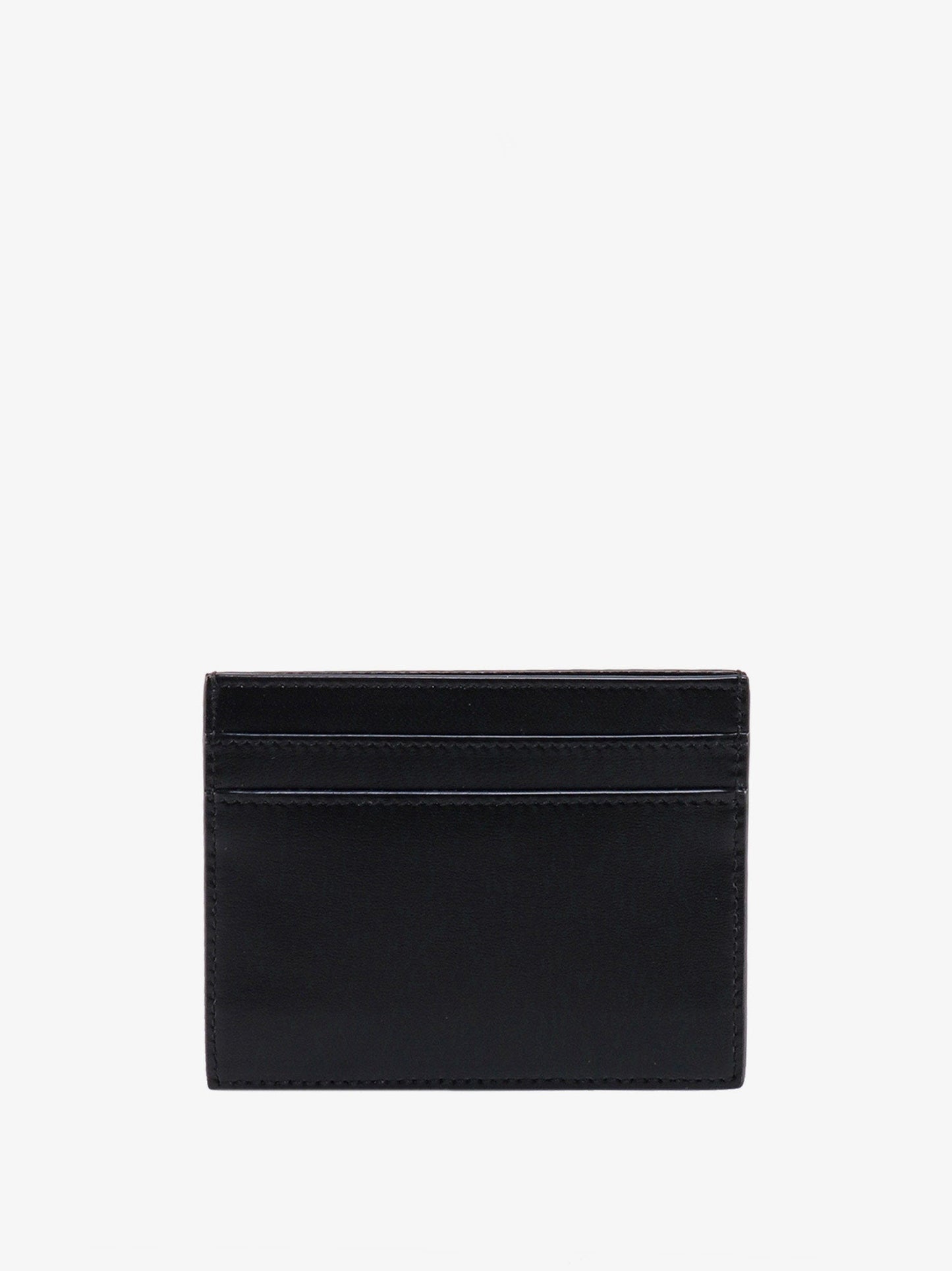Leather card holder with frontal monogram