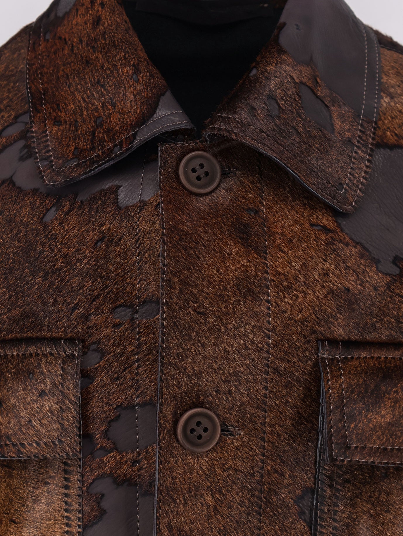 Jaly suede jacket with camouflage print