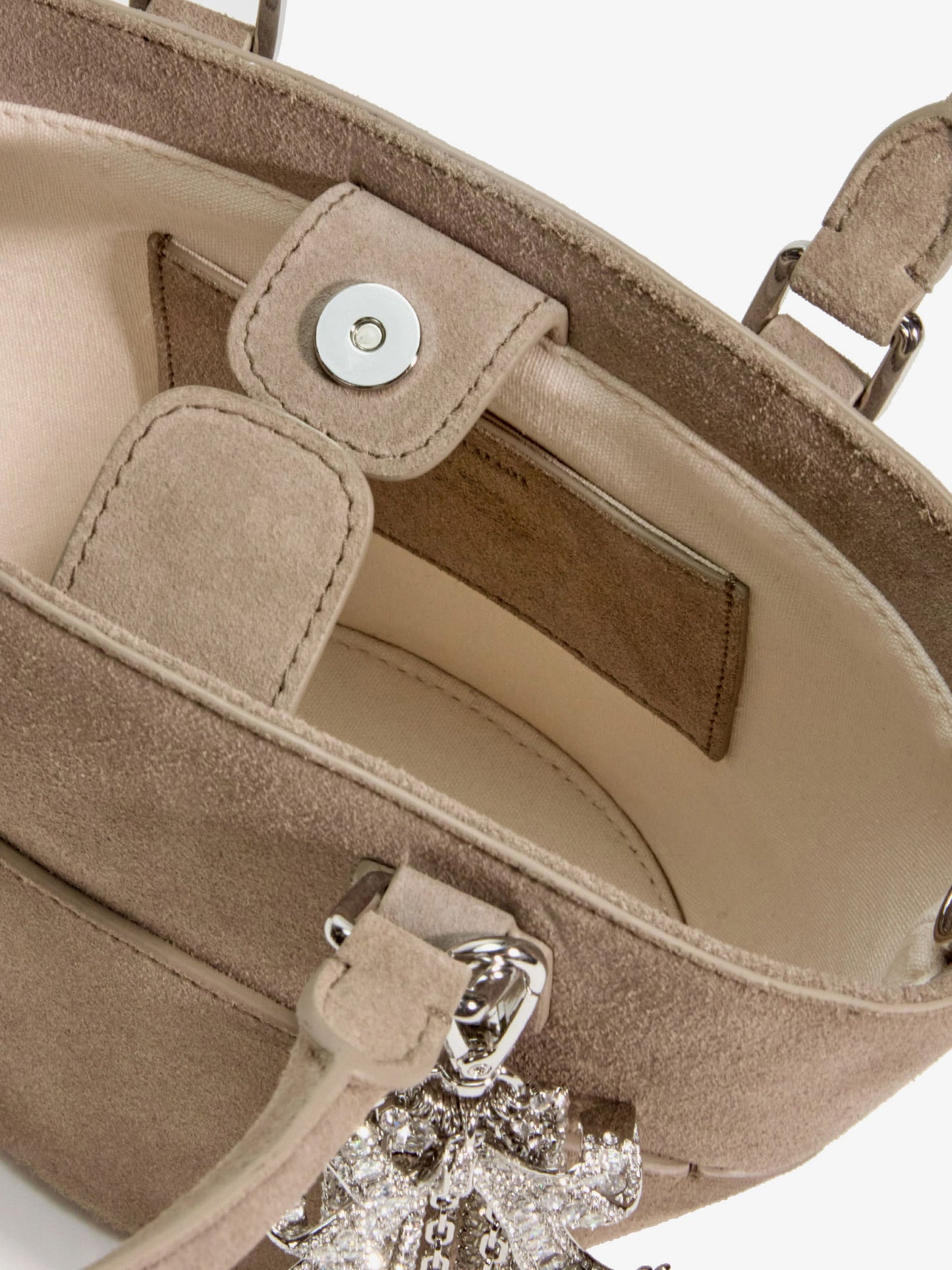 Borsa a tracolla in suede con charms
