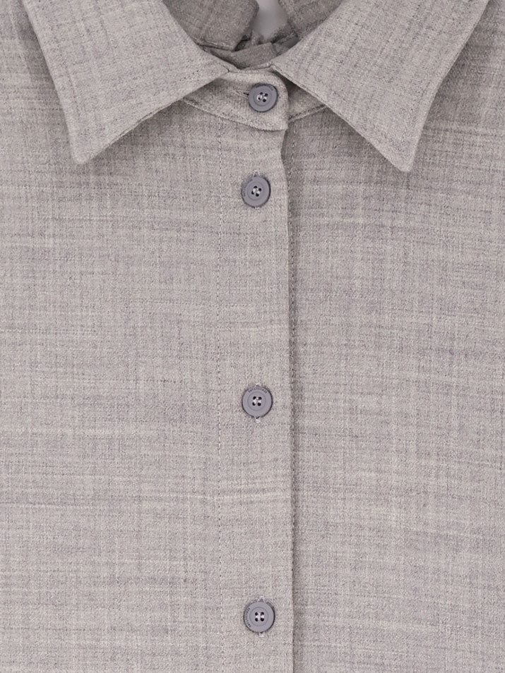 Stretch virgin wool long shirt