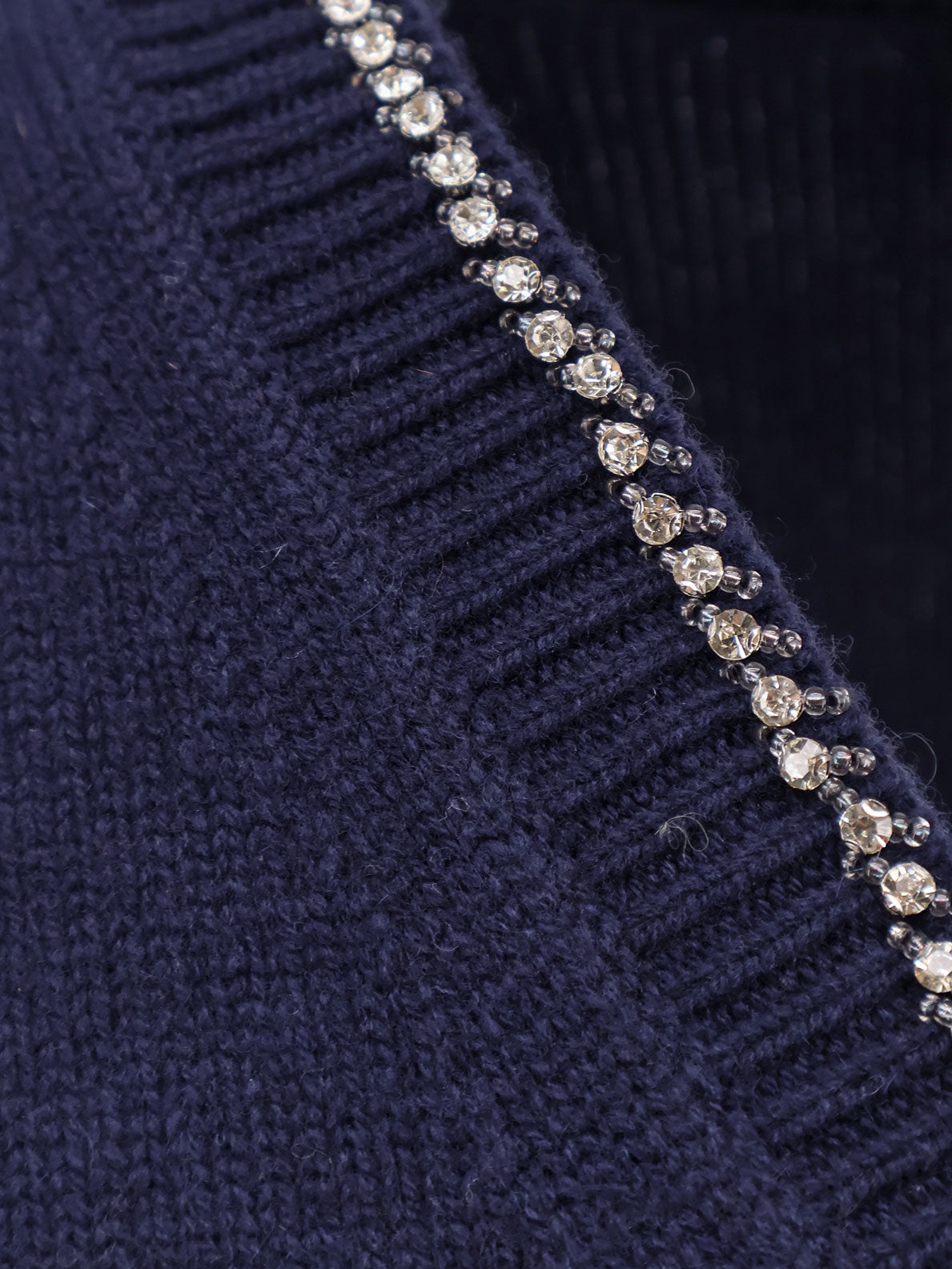 Wool and cashmere sweater with rhinestones