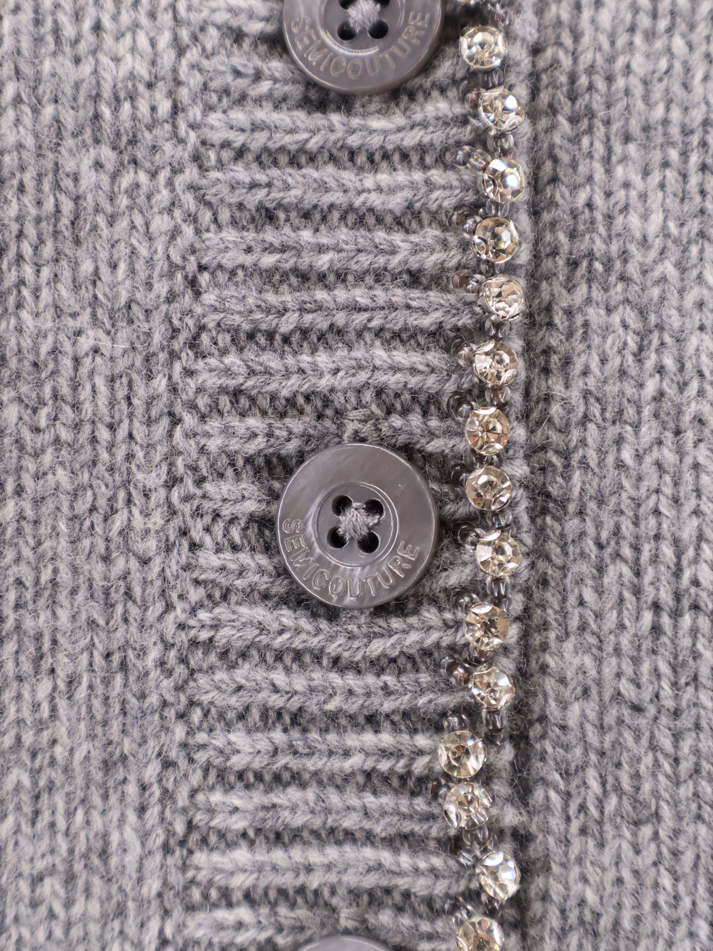 Cardigan in lana e cashmere con strass