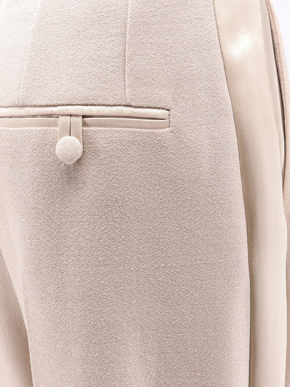 Wool blend trouserw with satin profiles