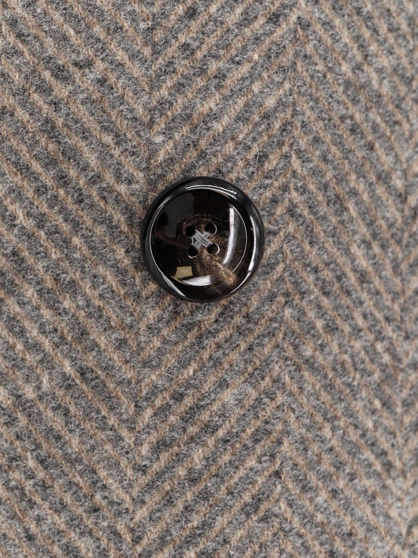 Herringbone virgin wool and cashmere coat