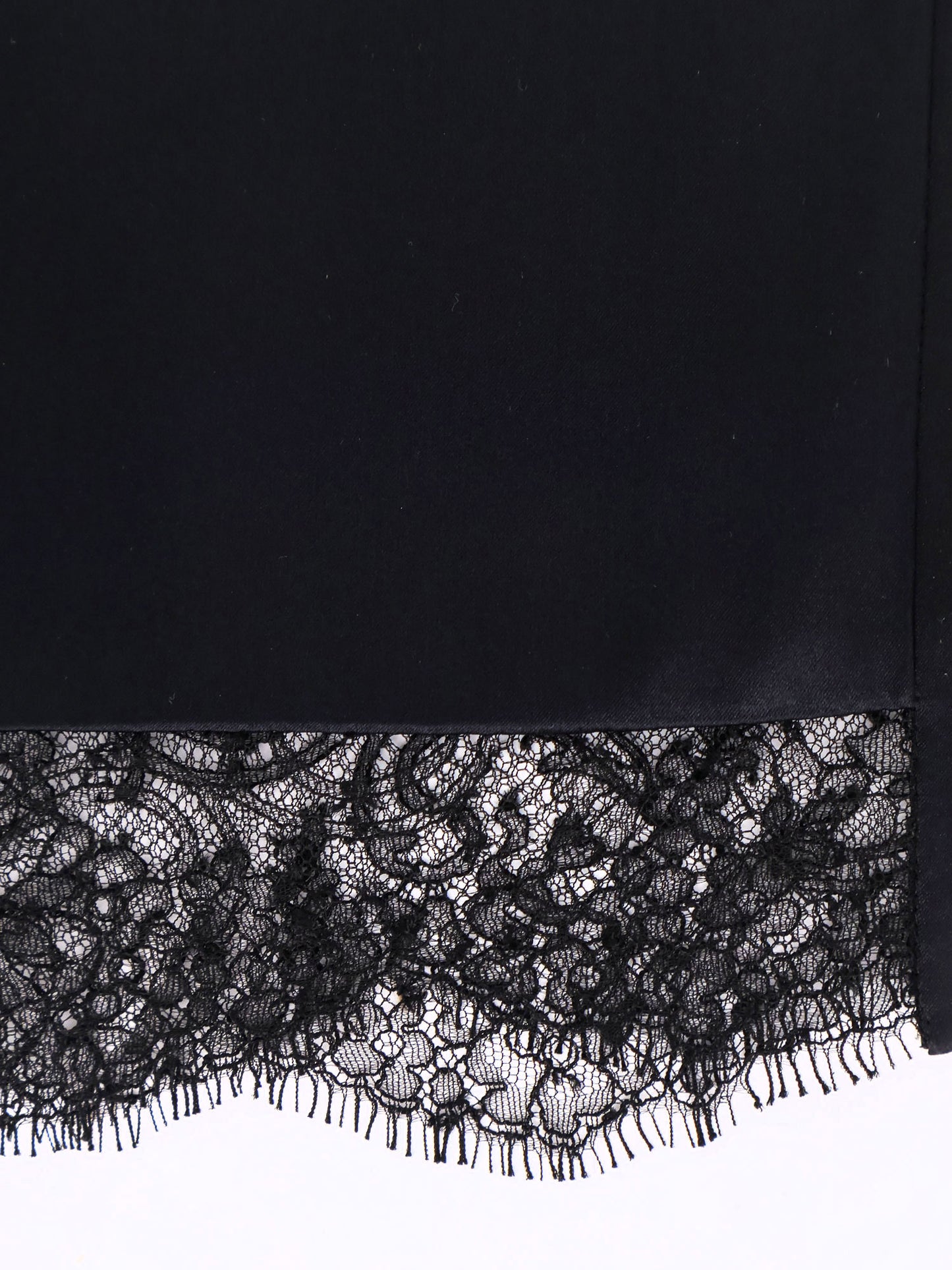 Silk skirt with lace inserts