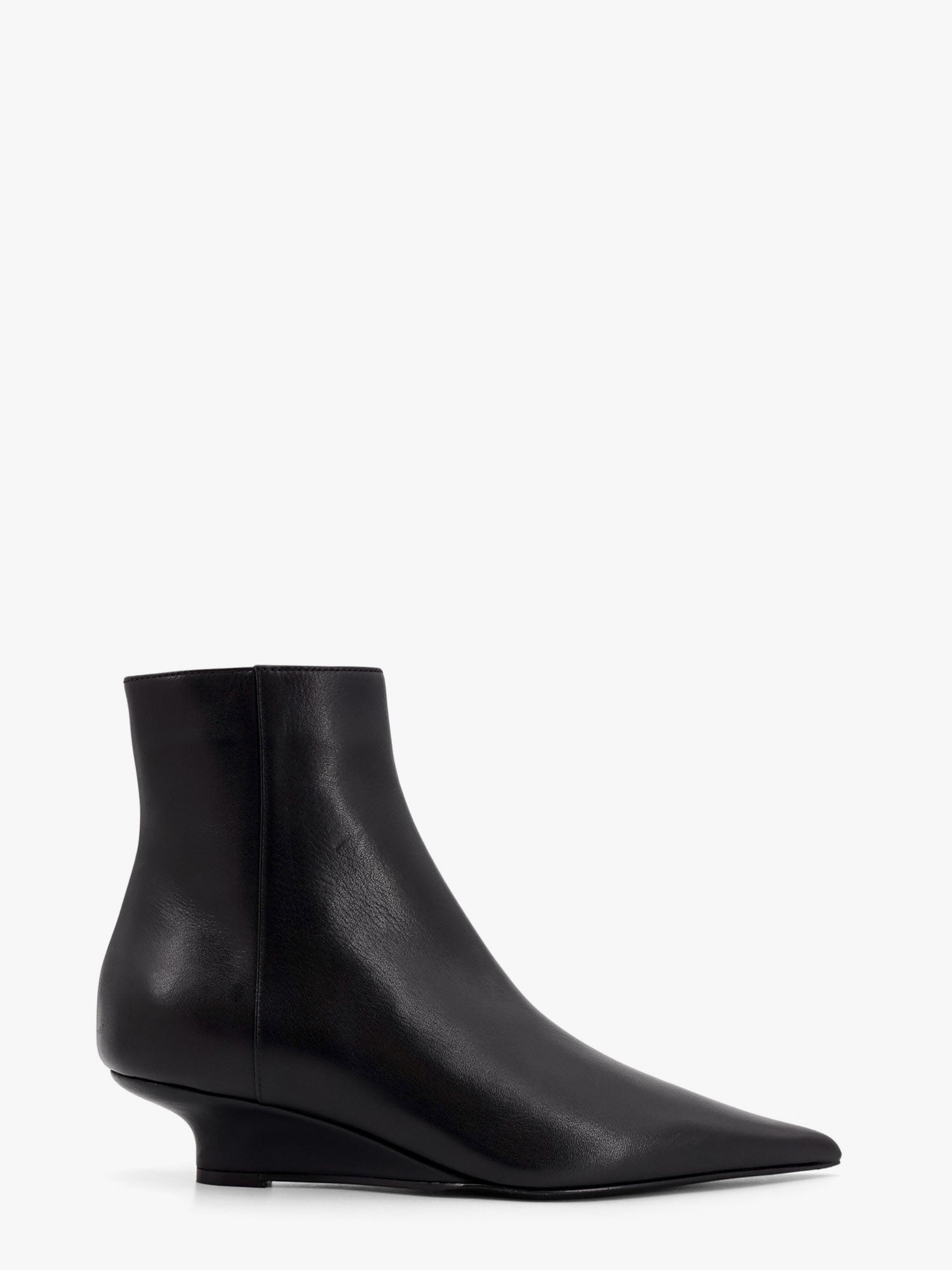 Leather ankle boots with wedge heel - Main Image