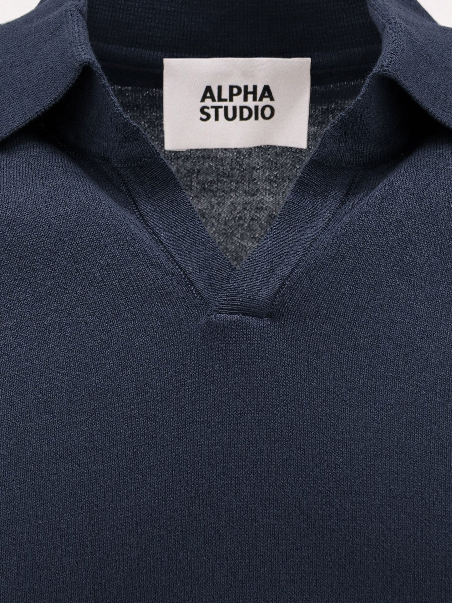 Cotton crepe polo shirt