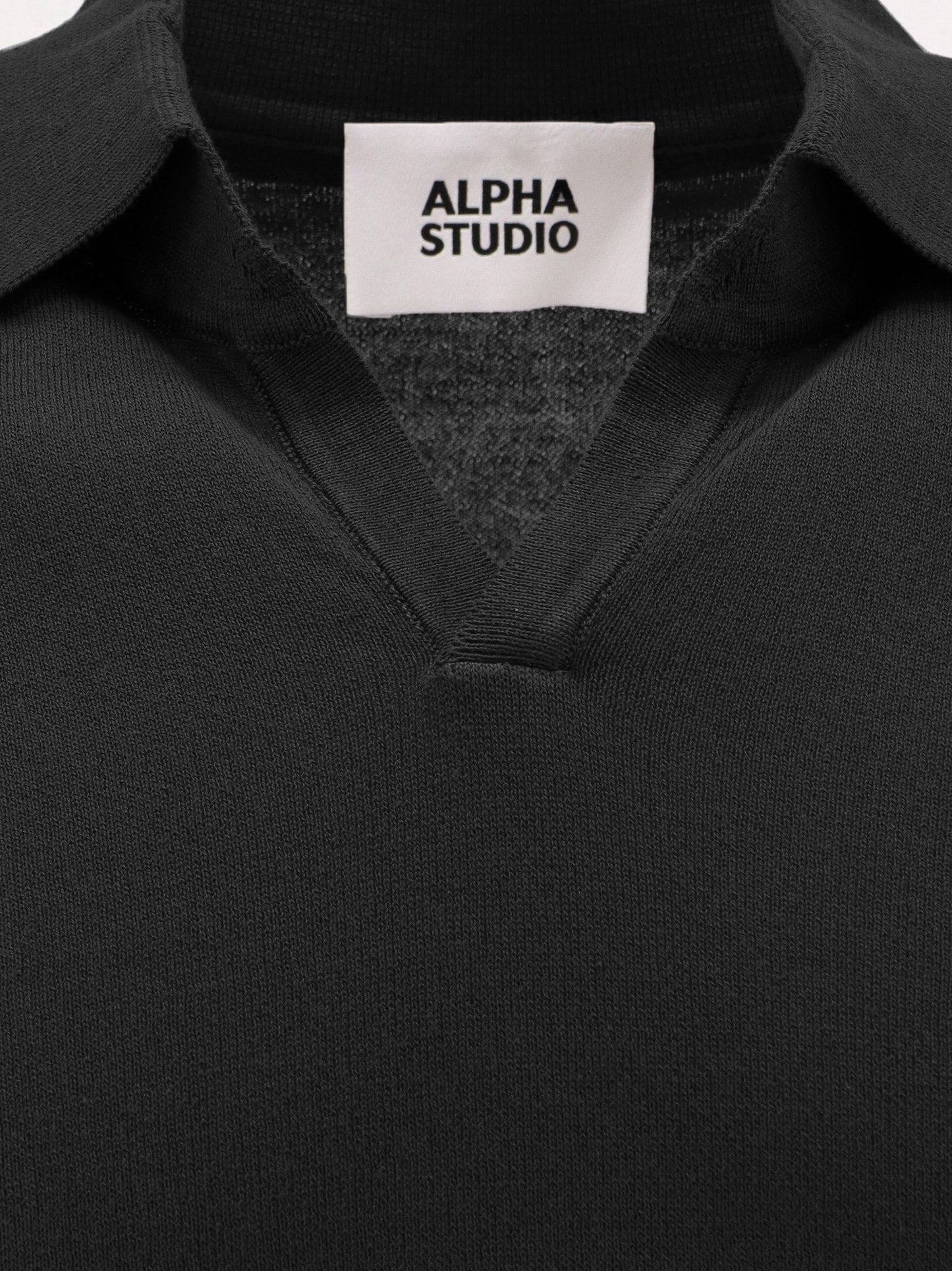 Cotton crepe polo shirt