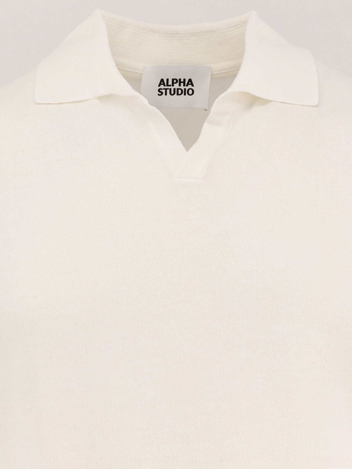 Cotton crepe polo shirt