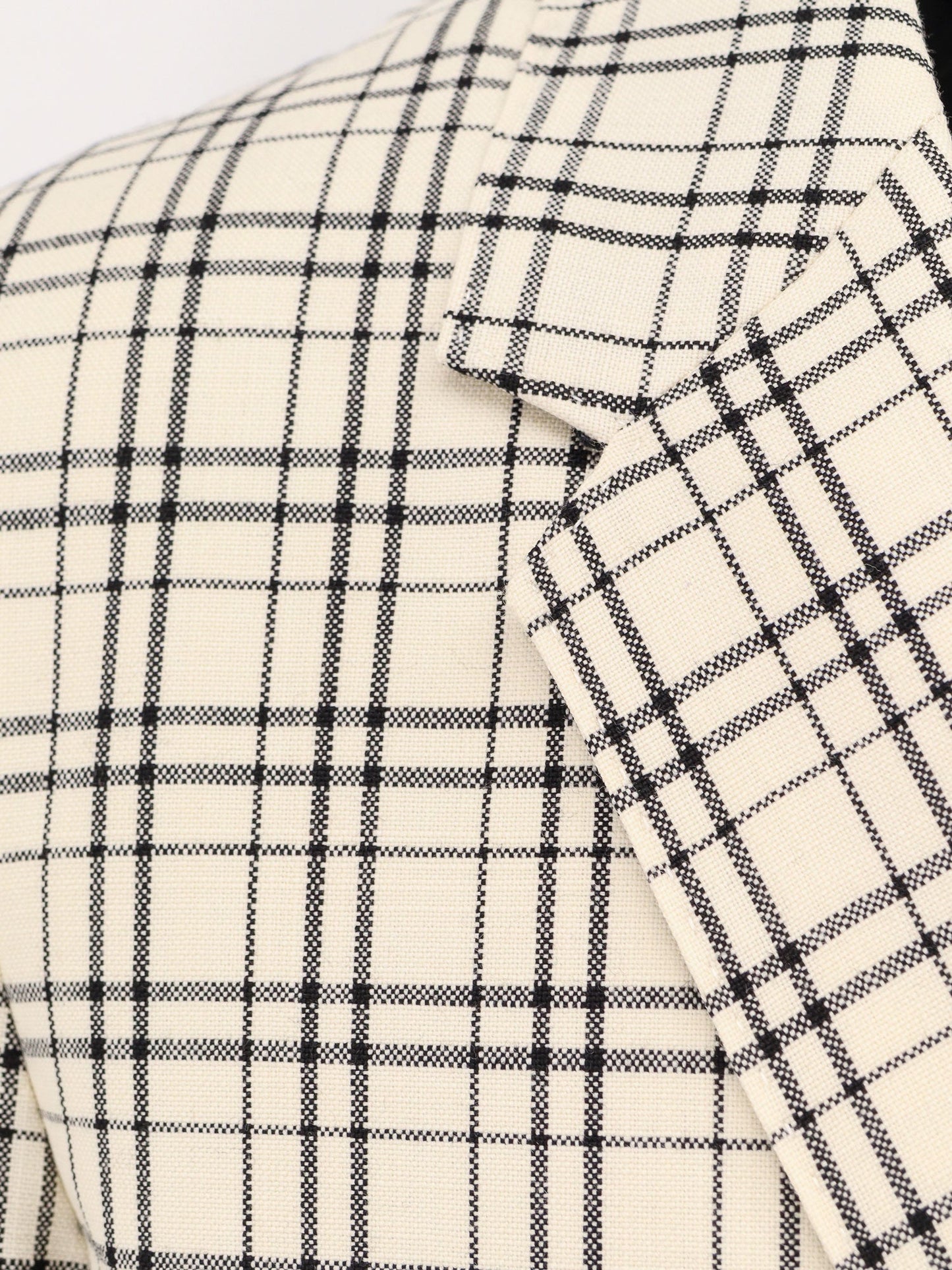 Virgin wool blazer with madras motif