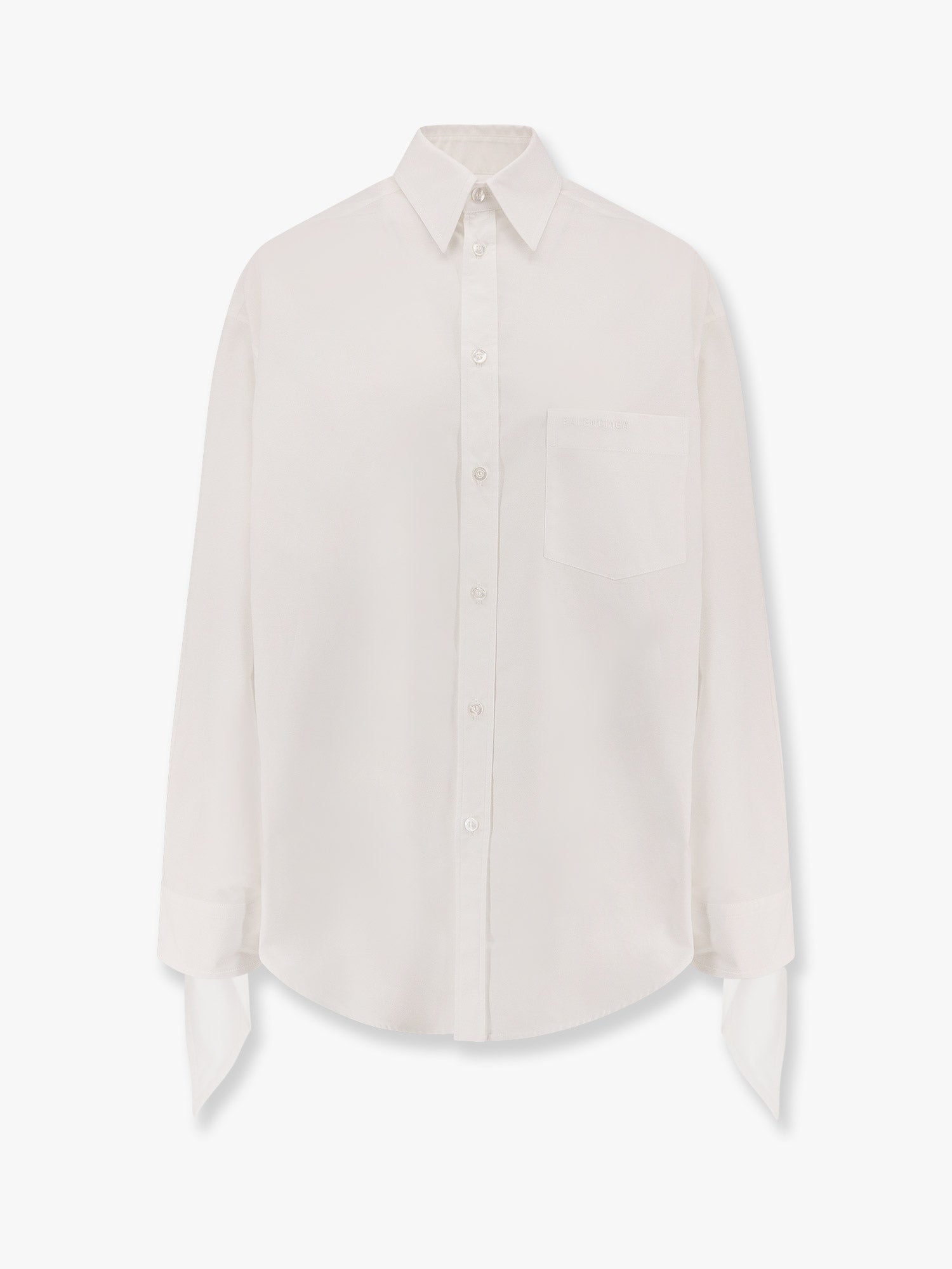 Oversize cotton shirt with knotted details BALENCIAGA