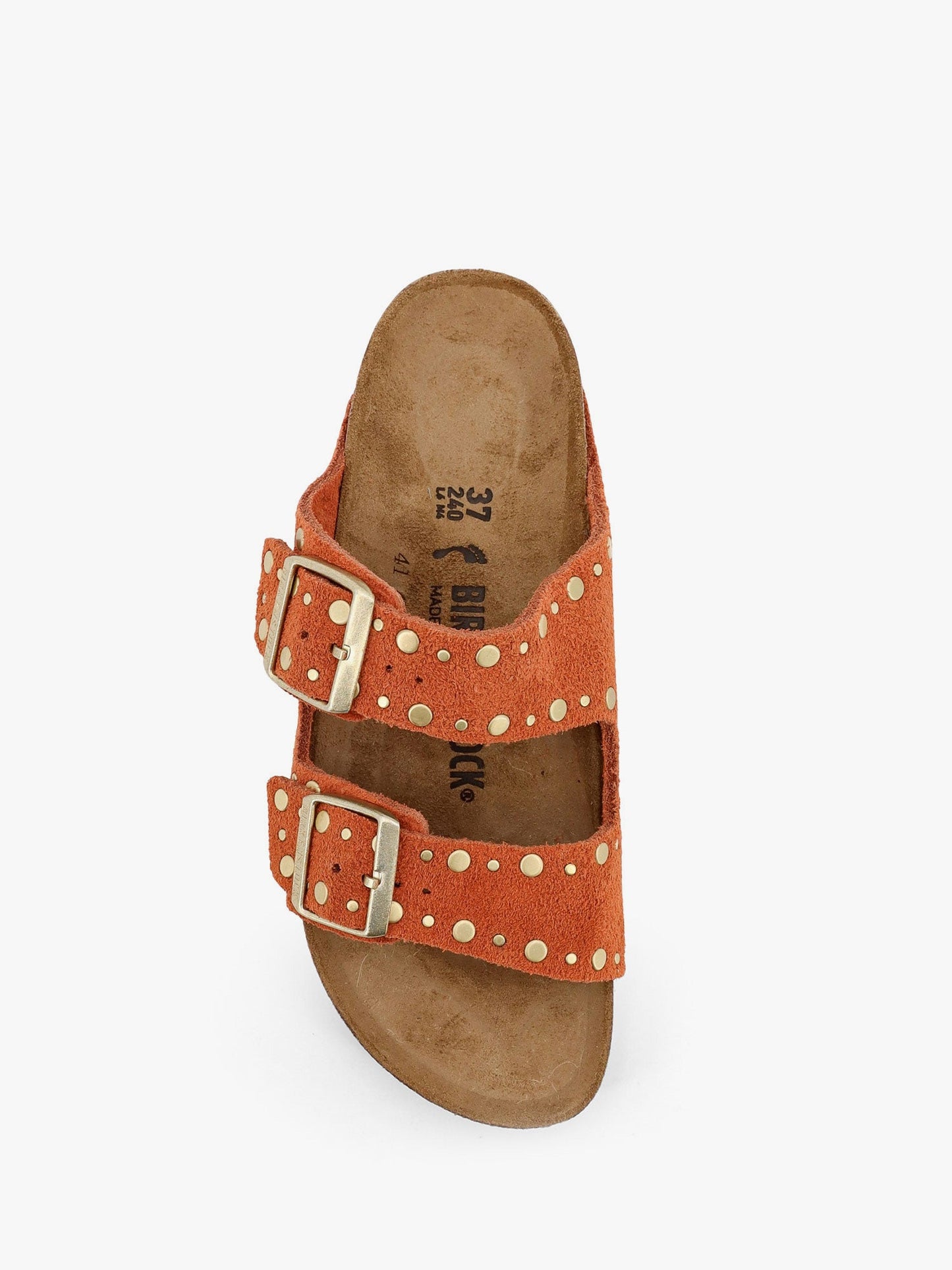 Sandali arizona rivet border in suede con rivetti in metallo applicati