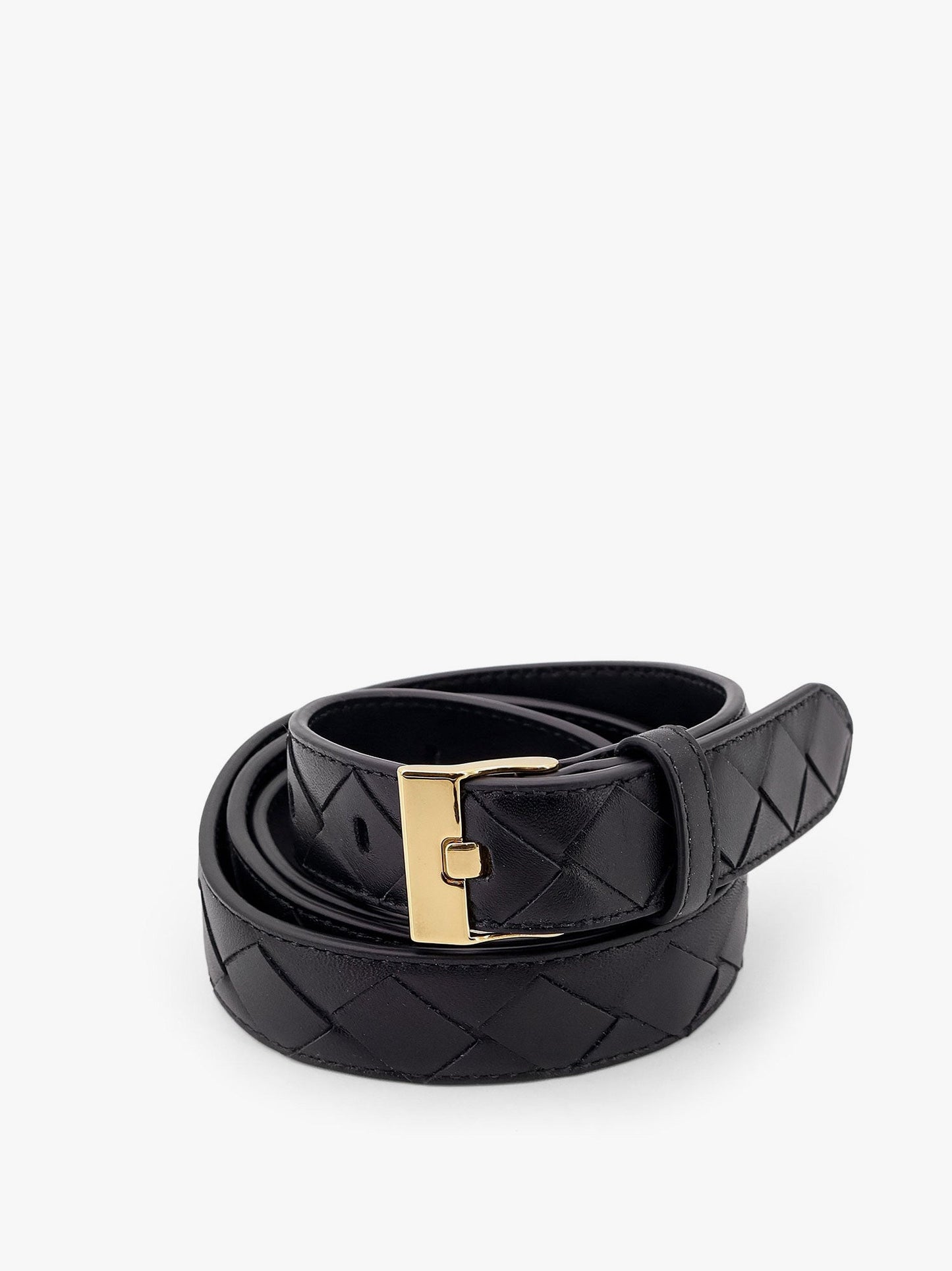 Leather belt with Intrecciato motif