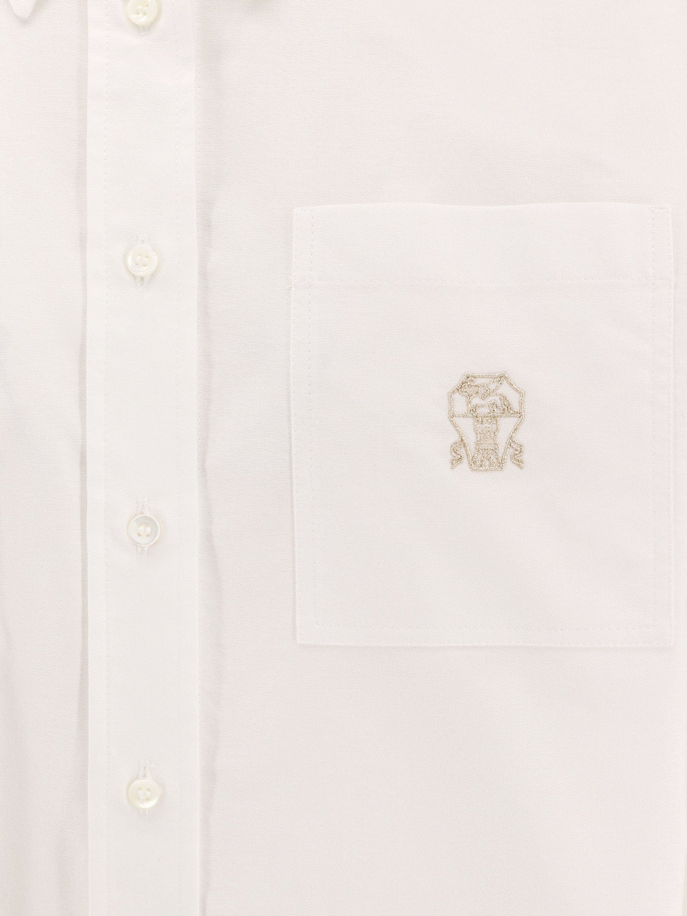 Cotton shirt with logo embroidery