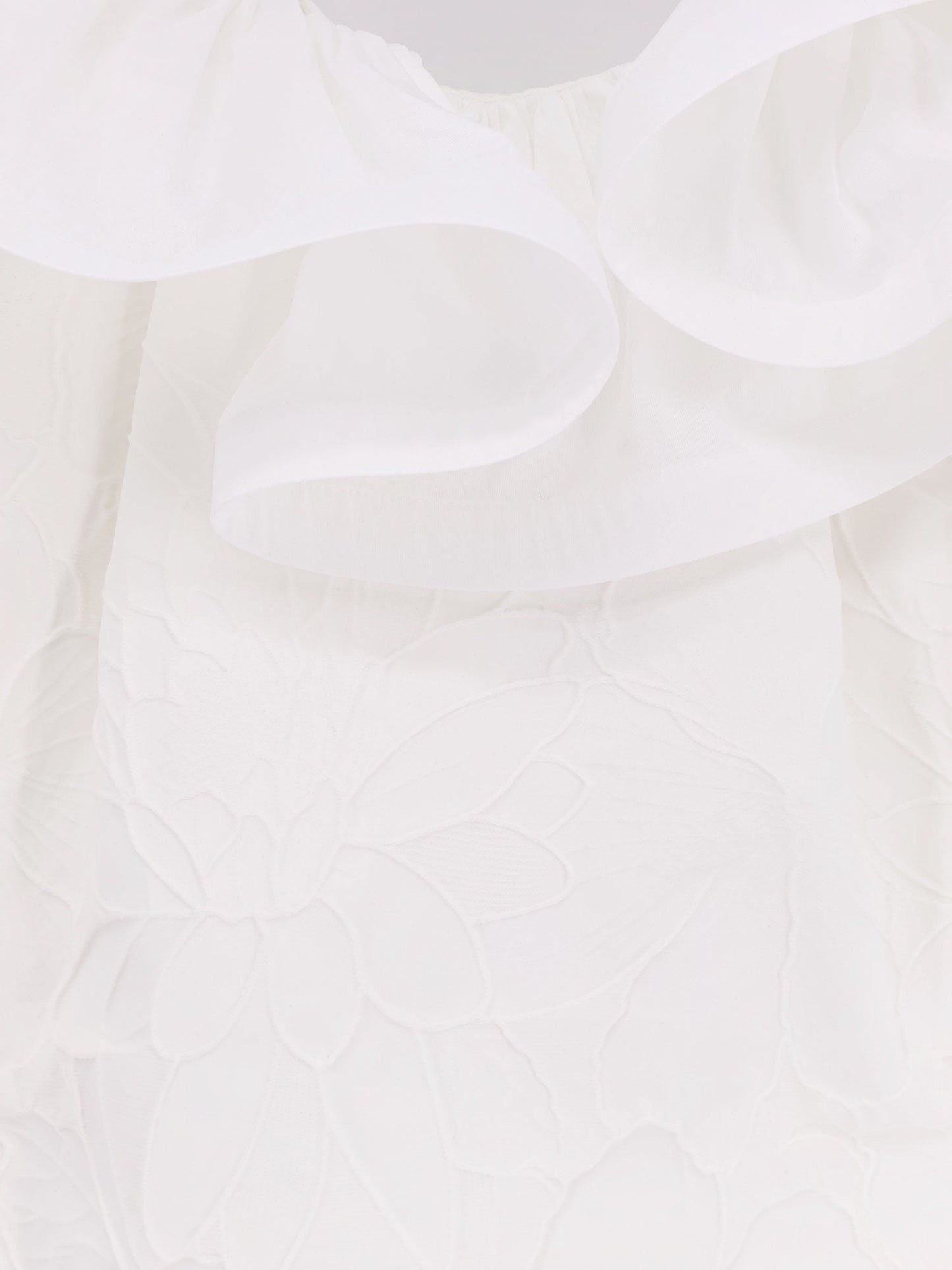 Floral jacquard mini dress with ruches