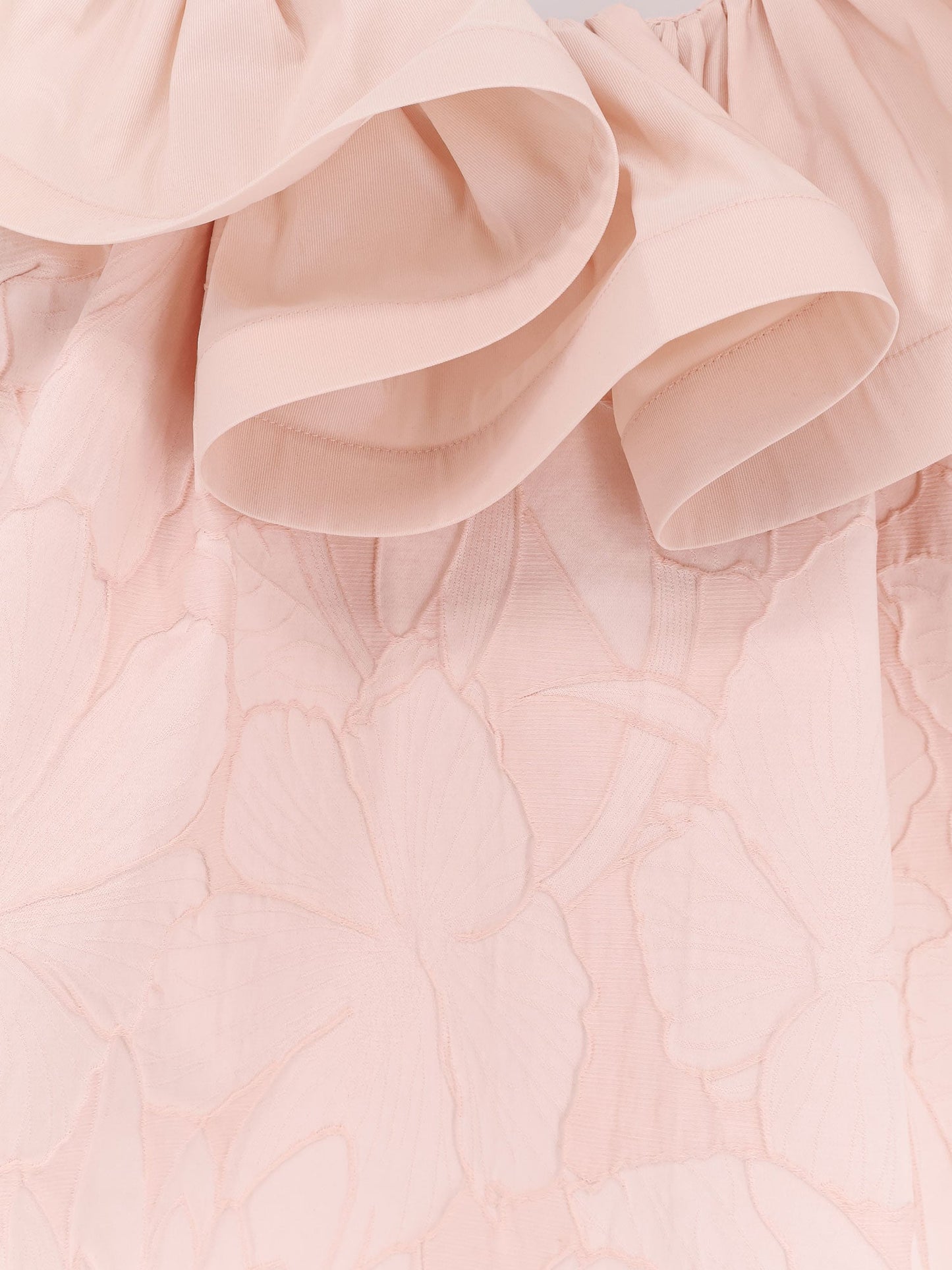 Mini abito in jacquard floreale con ruche