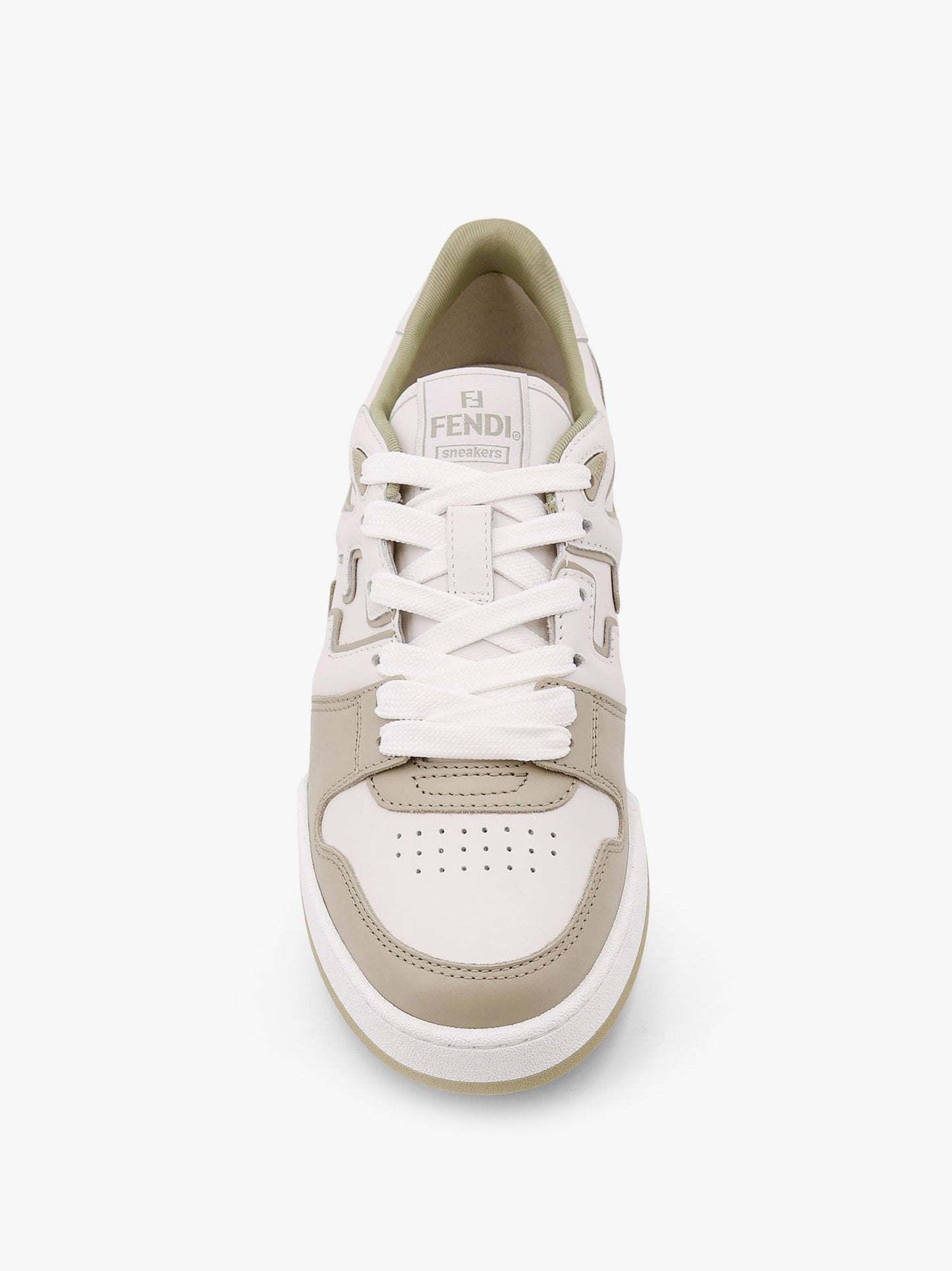 Leather sneakers with ff lateral logo