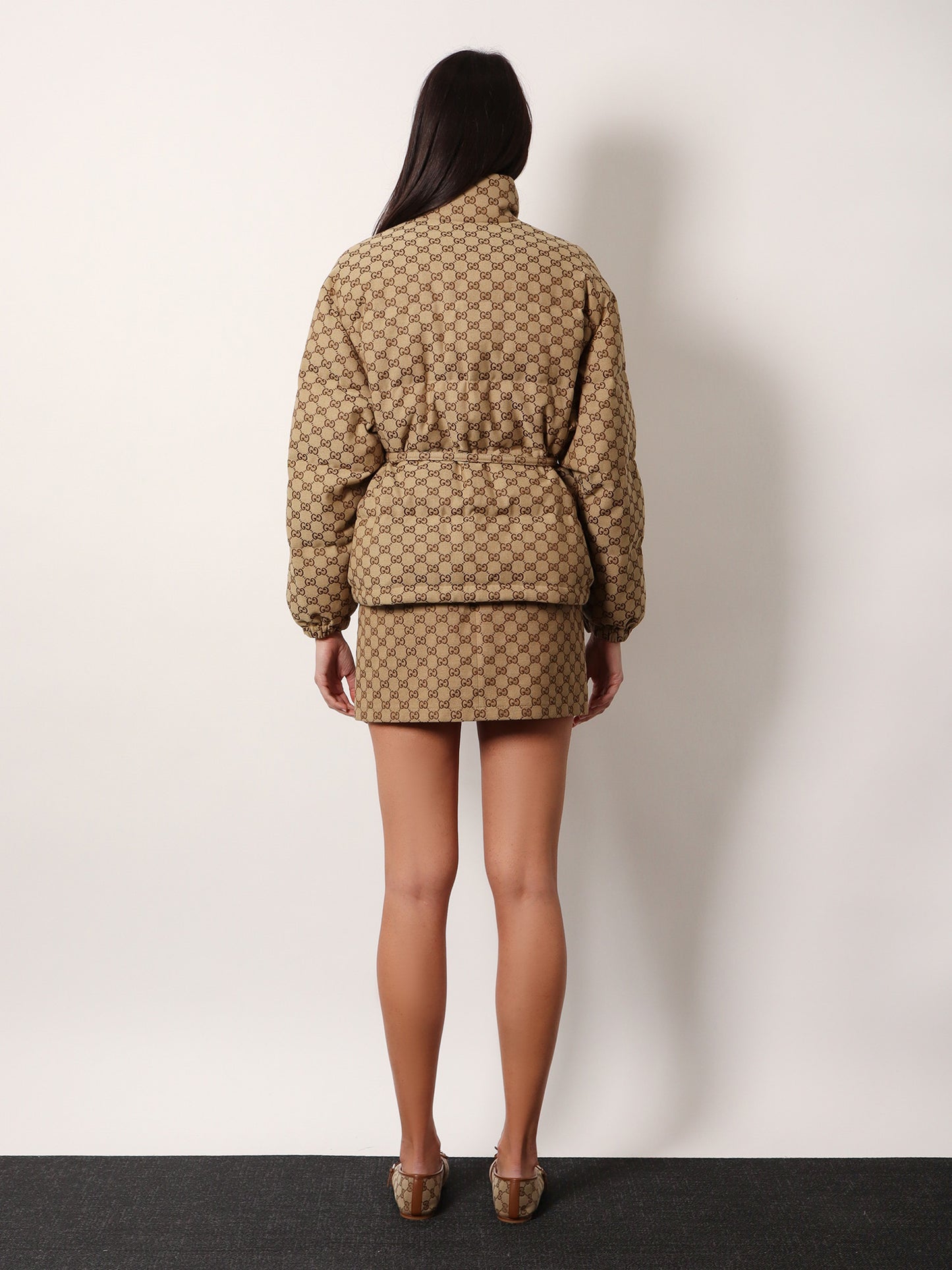 Padded and quilted gg fabric jacket