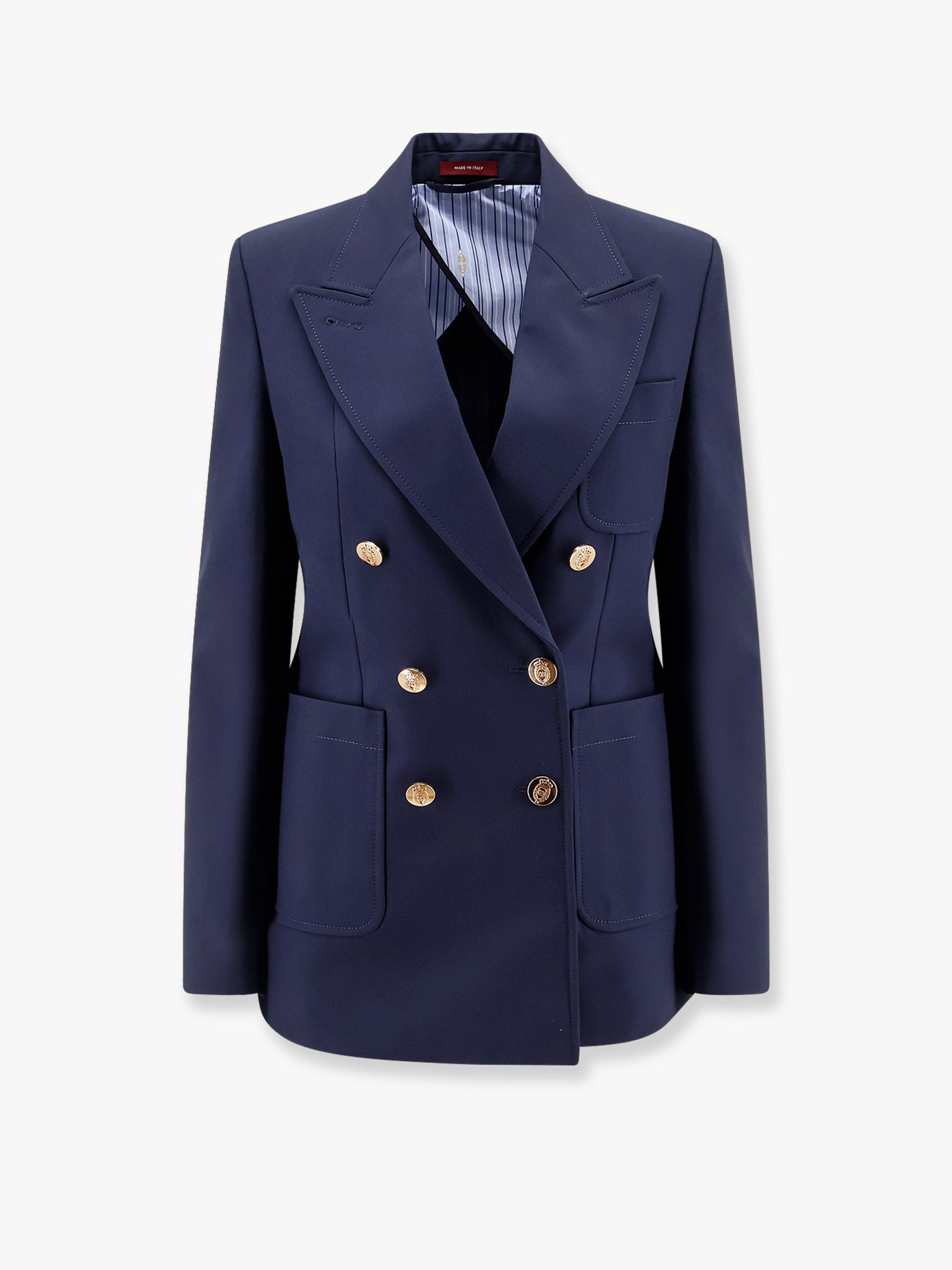 Giacca in cotone con iconici bottoni con stemma gucci