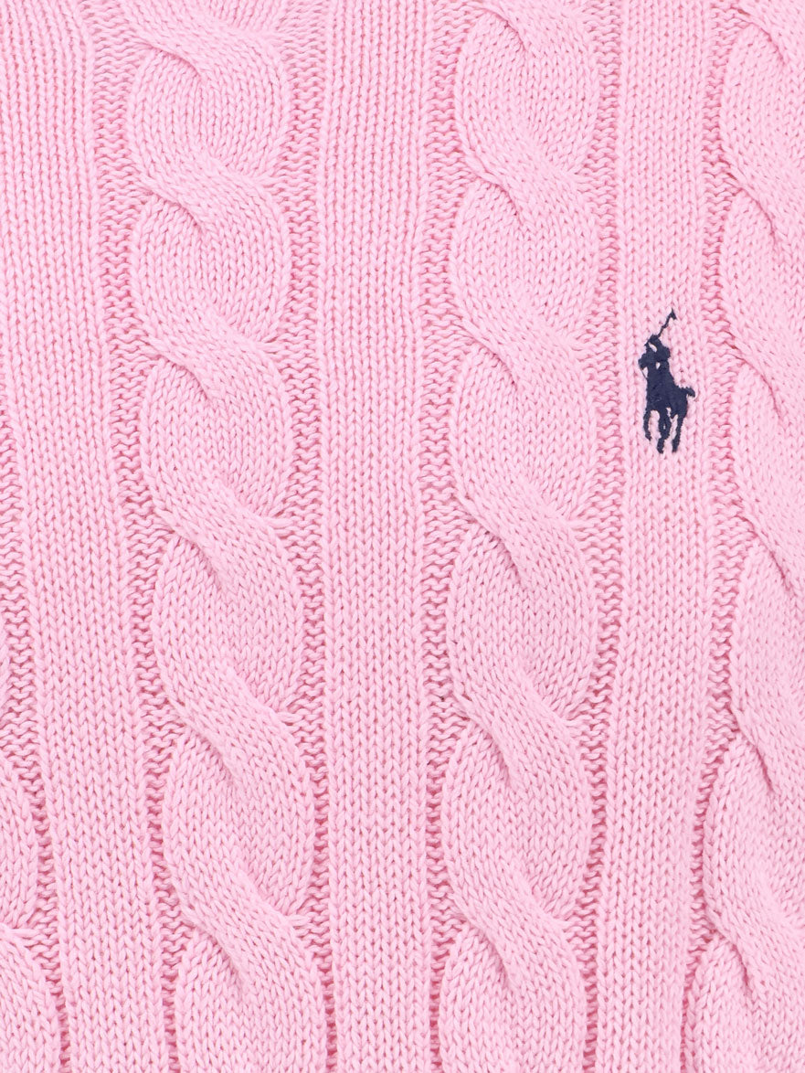 Maglia in cotone a trecce con logo iconico