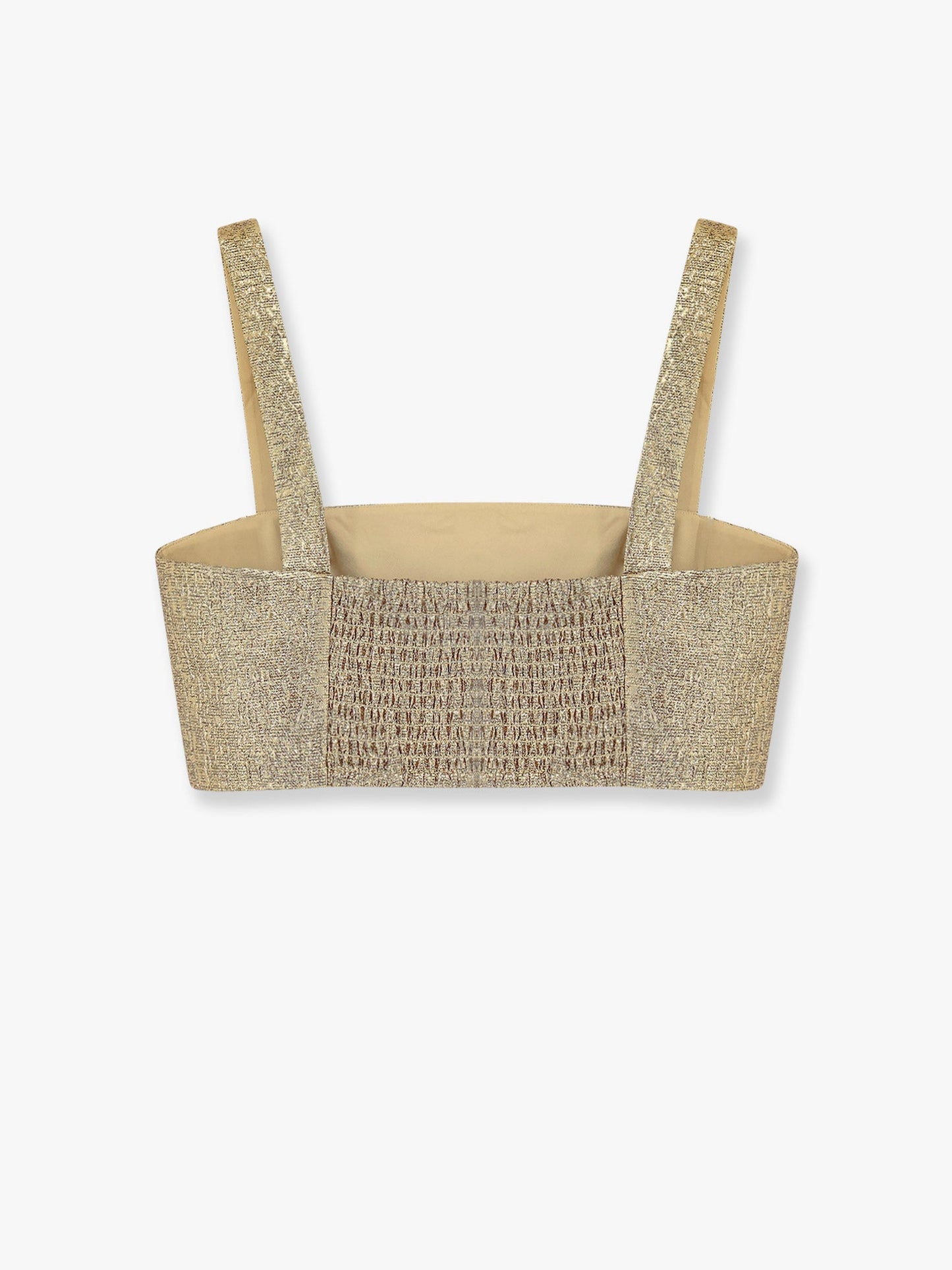 Gold metallic fabric top