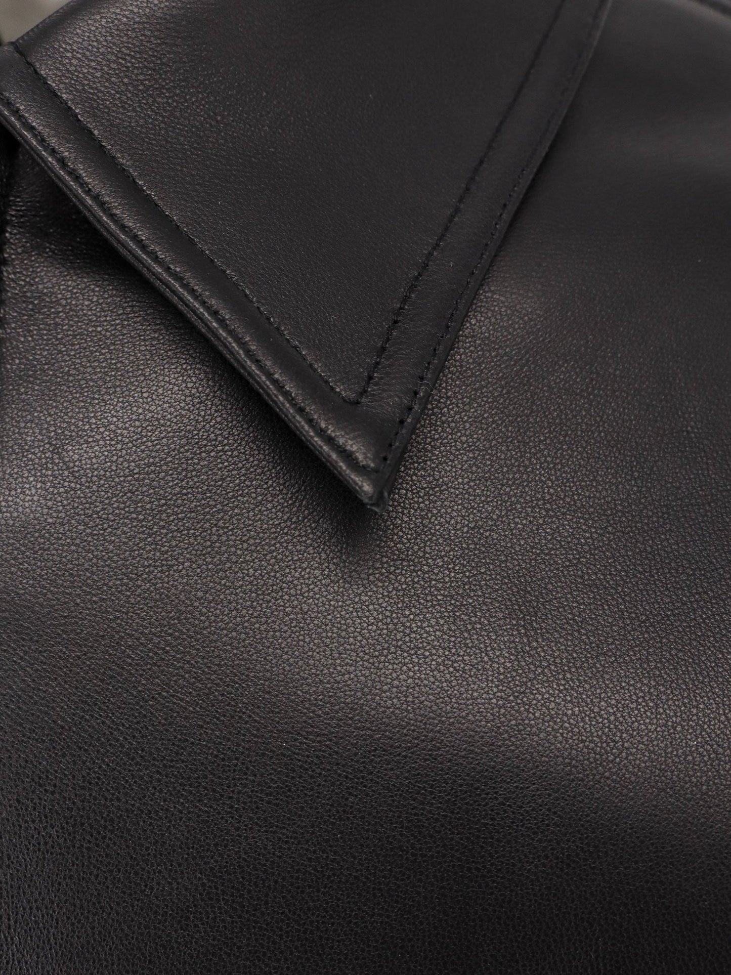 Oversize leather jacket