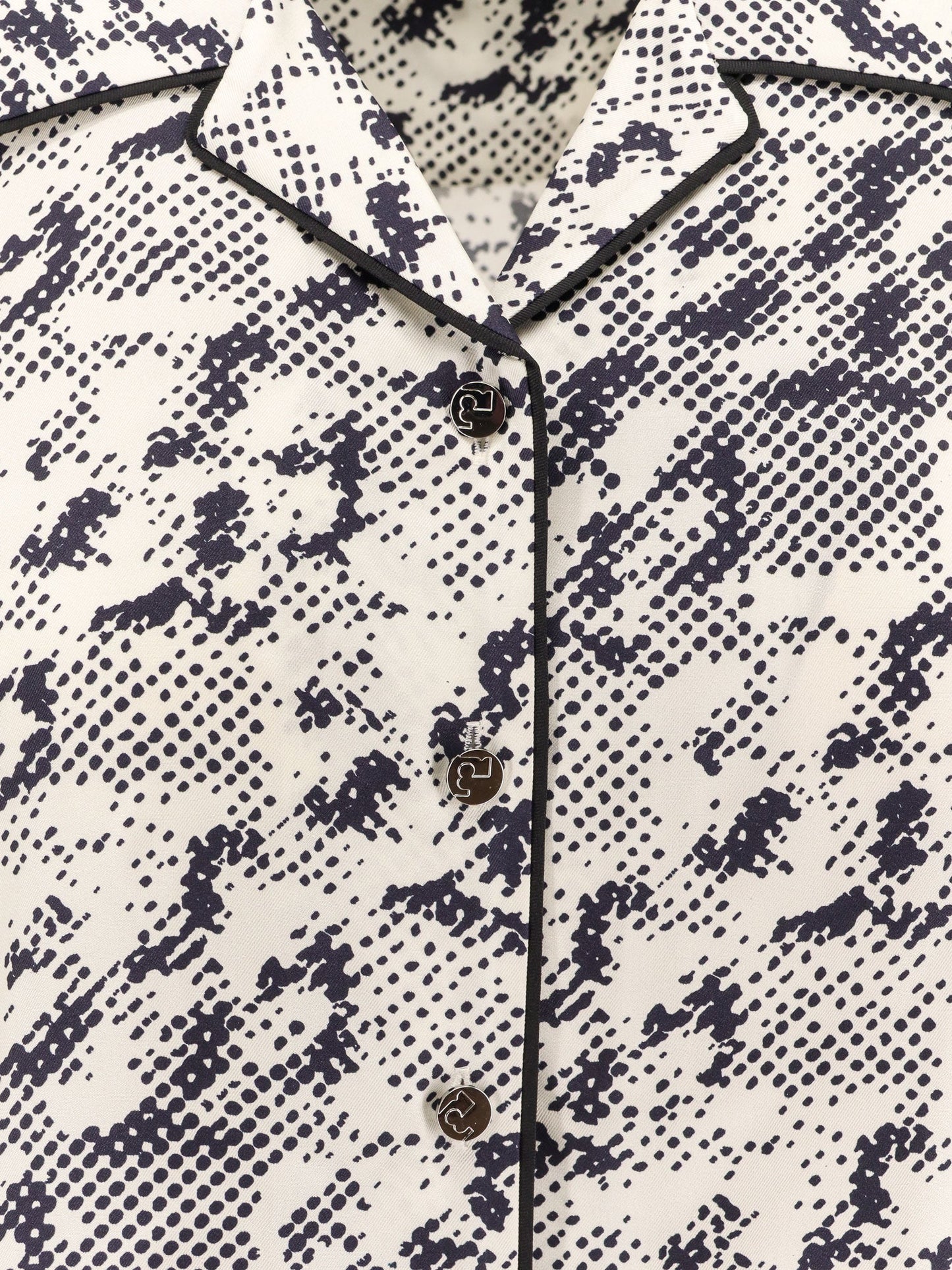 Silk shirt with pixelated logo print