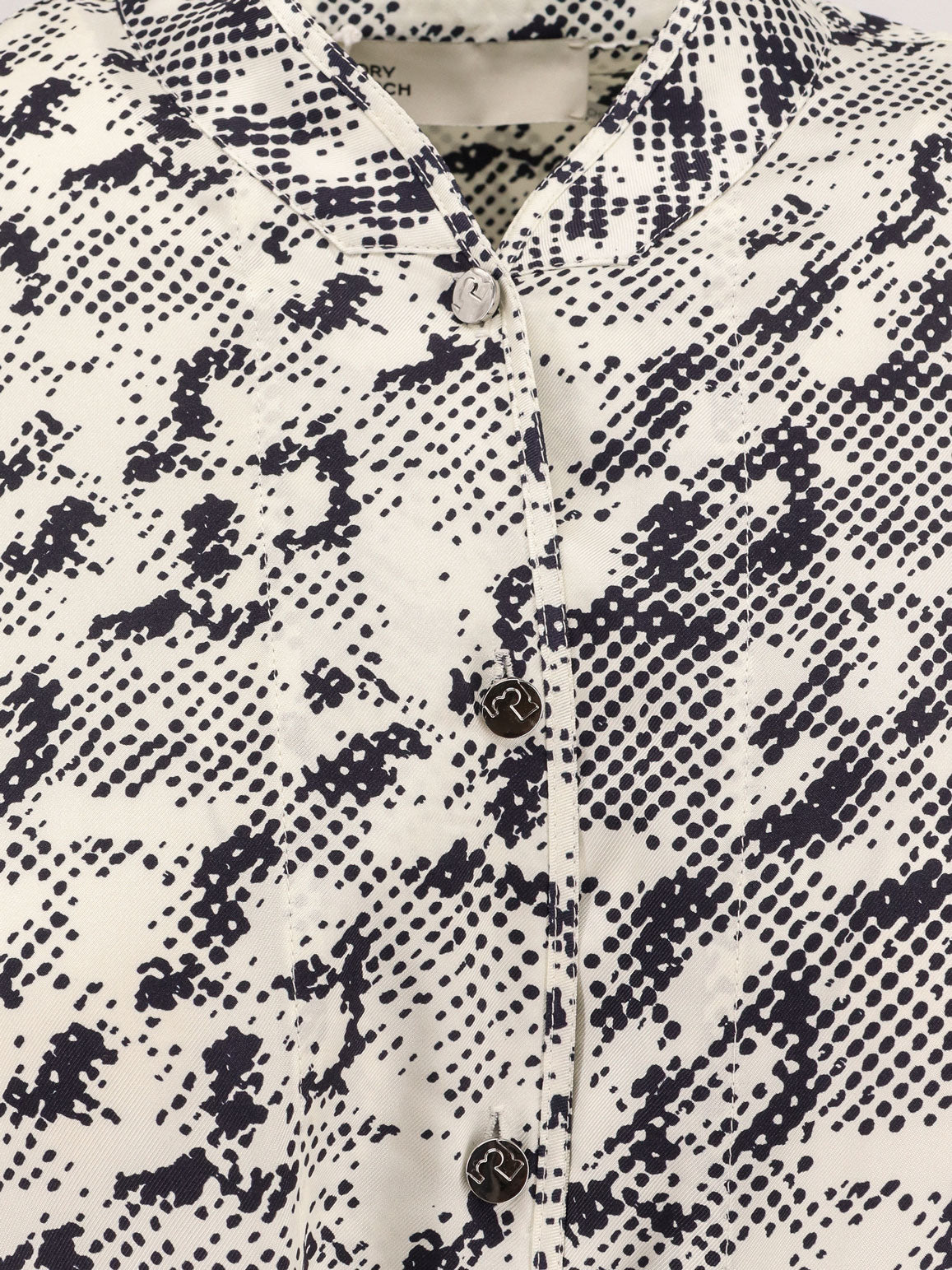 Silk dress with pixelated logo print