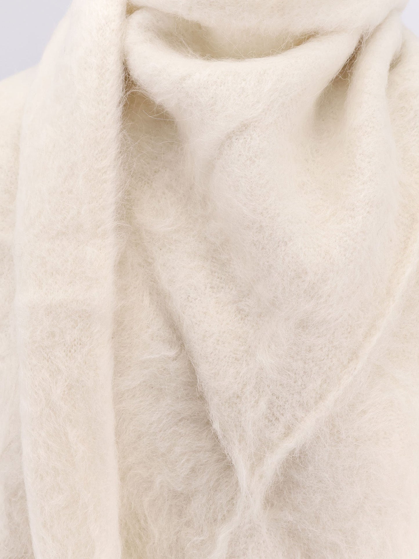 Draped-scarf alpaca blend sweater