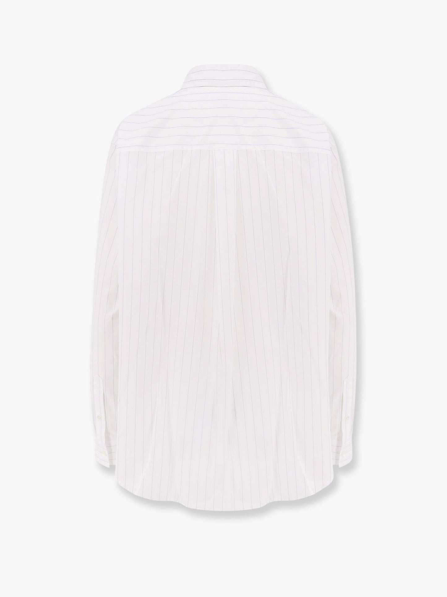 Striped organic cotton shirt with monogram embroidered logo