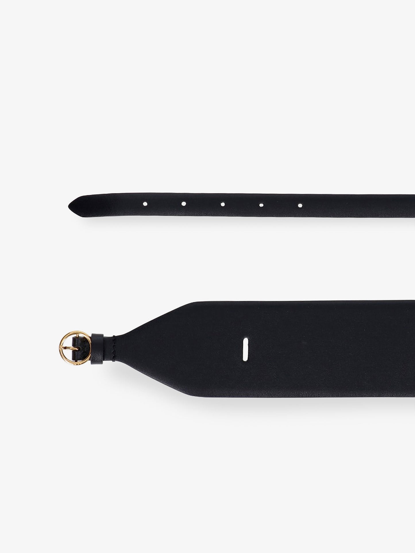 Maxi leather belt with metal buckle