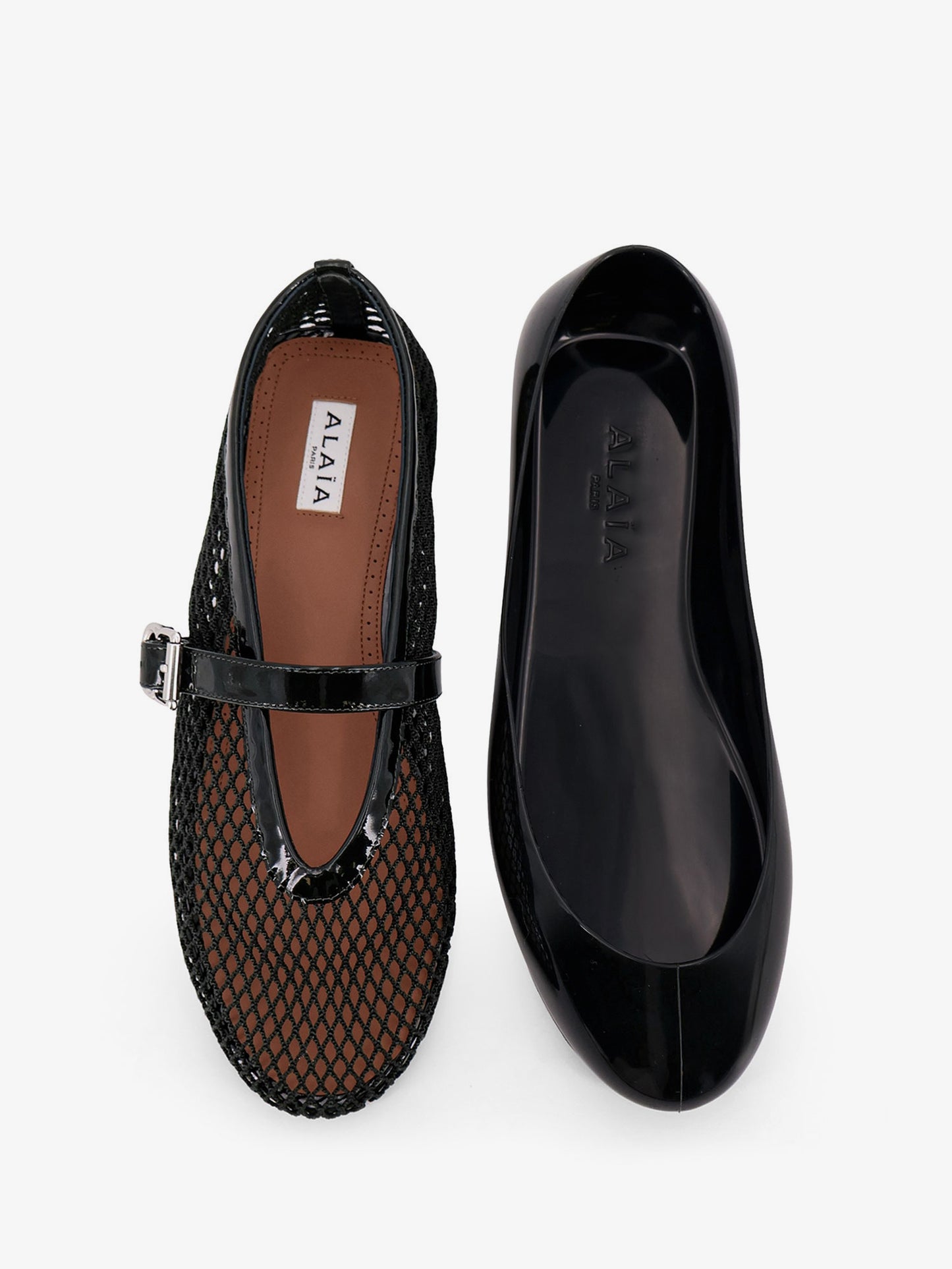 Rubber Flat mesh ballerinas