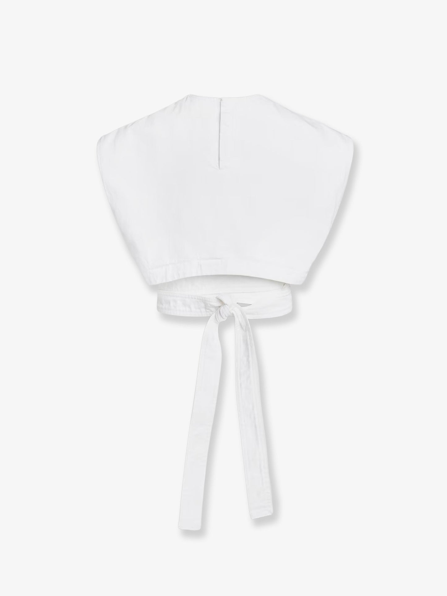 Cotton crop fit Belted top