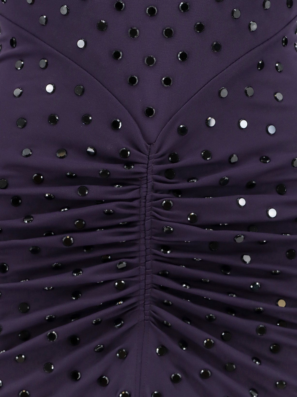 Long viscose dress with all-over rhinestones