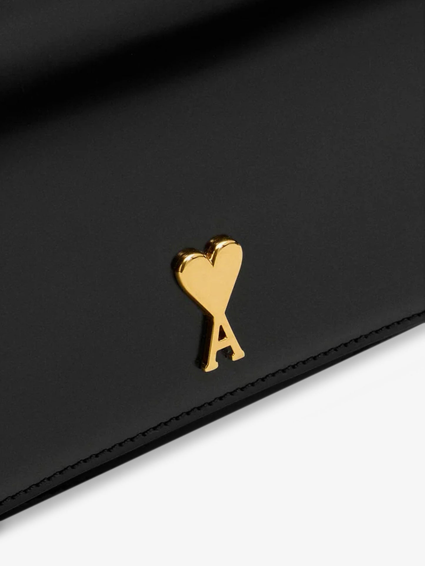 Leather shoulder bag with logo on the front