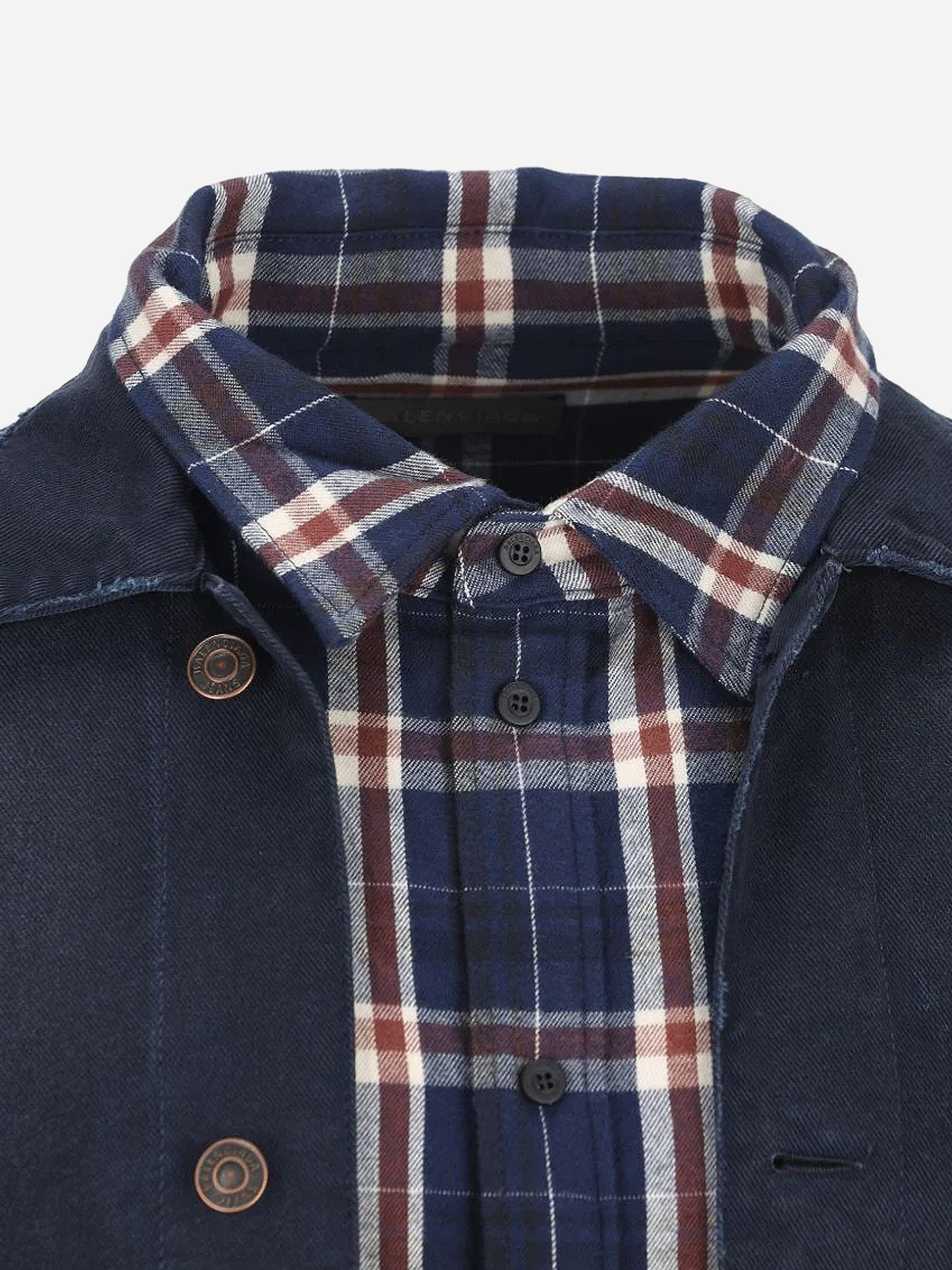 Canvas jacket with madras inserts