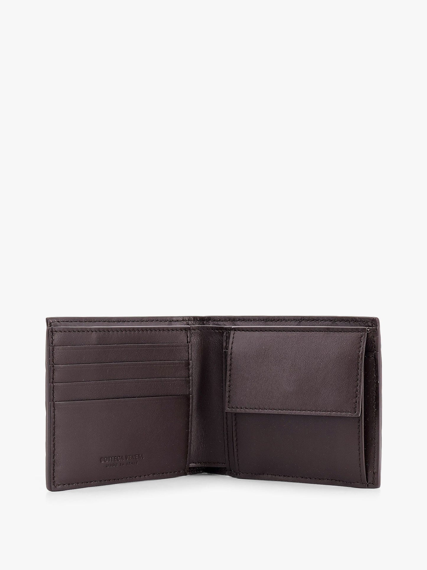 Leather wallet with Intrecciato pattern