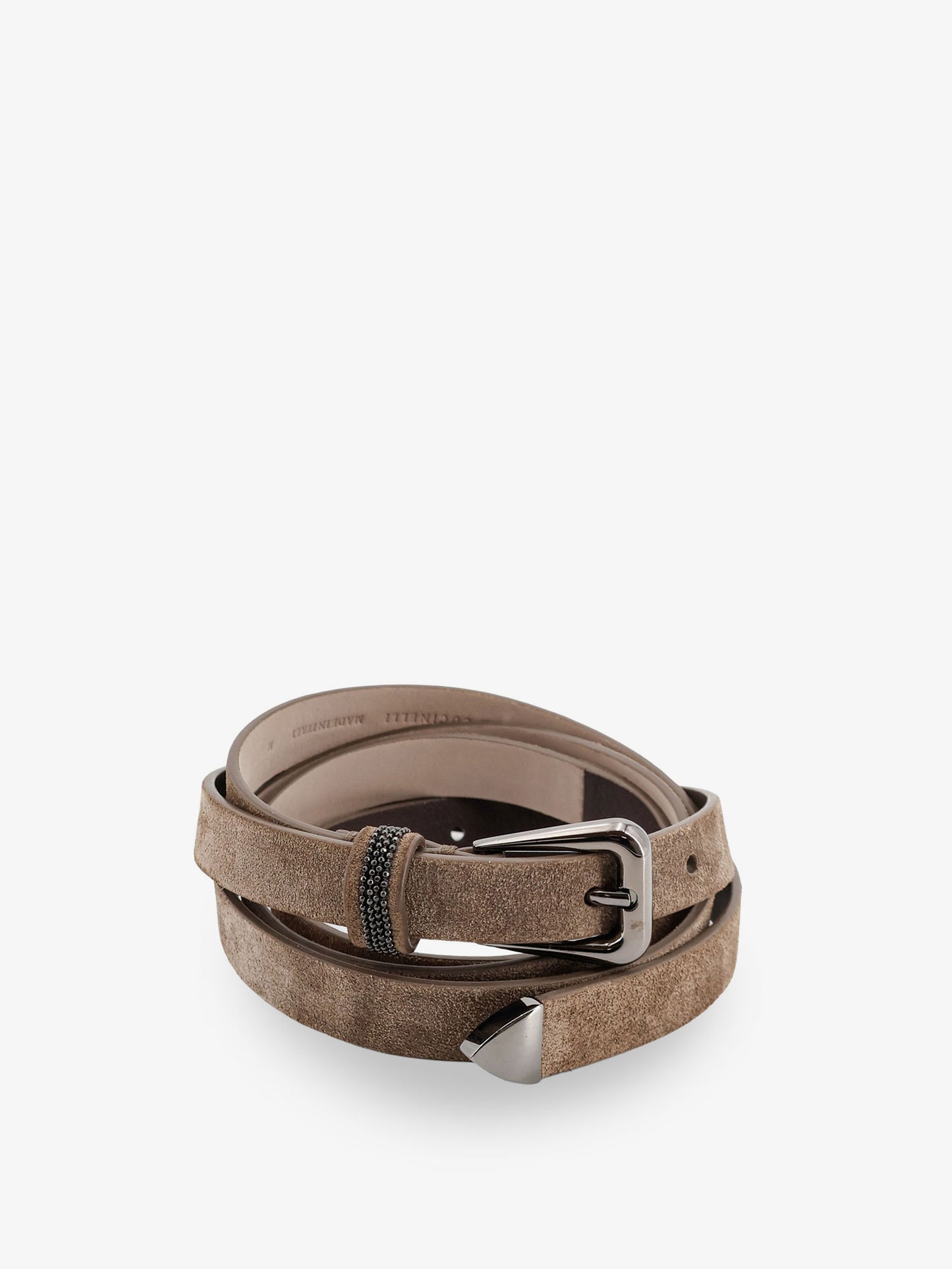 Suede belt with Monili details