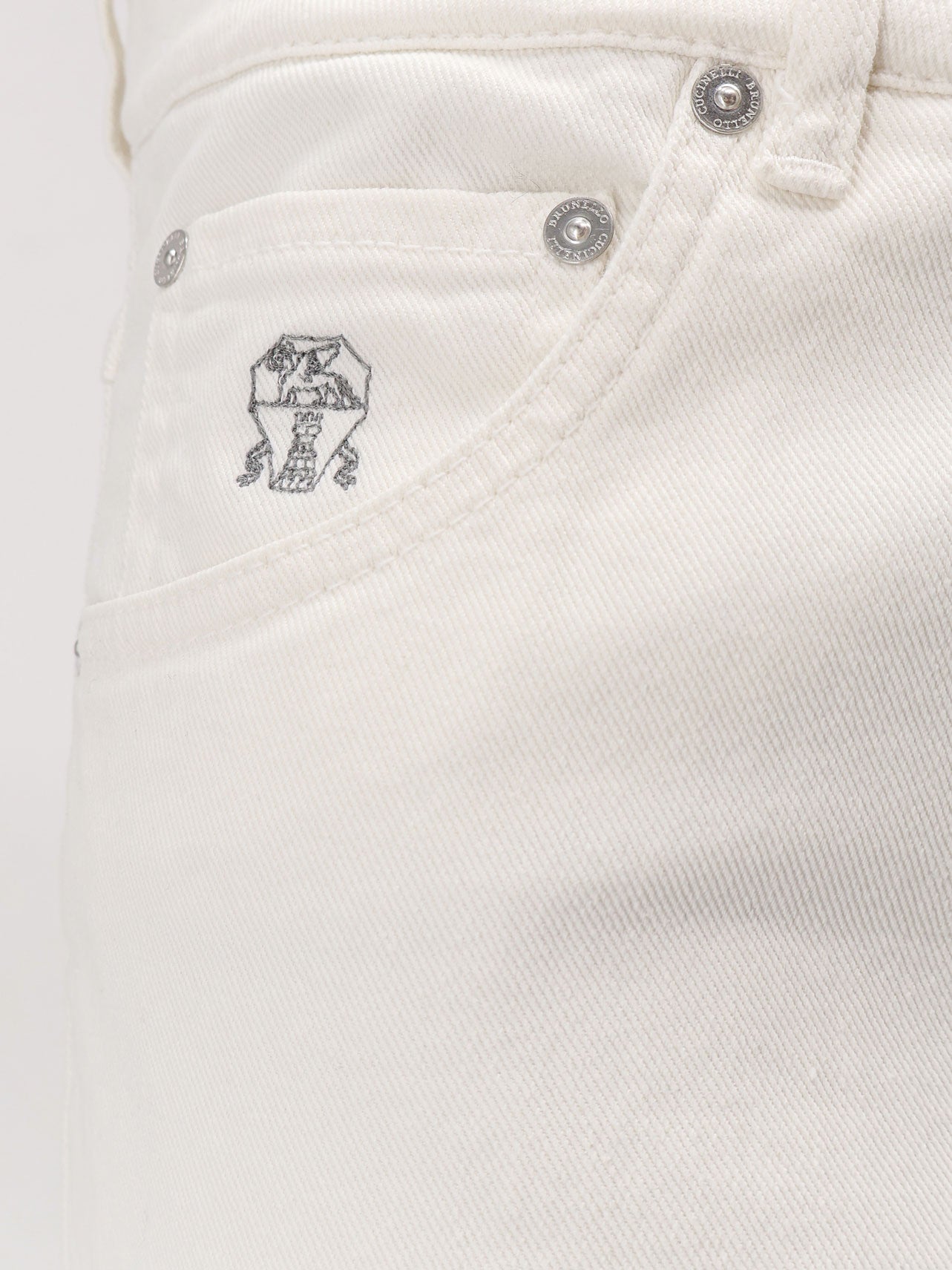 White denim trousers