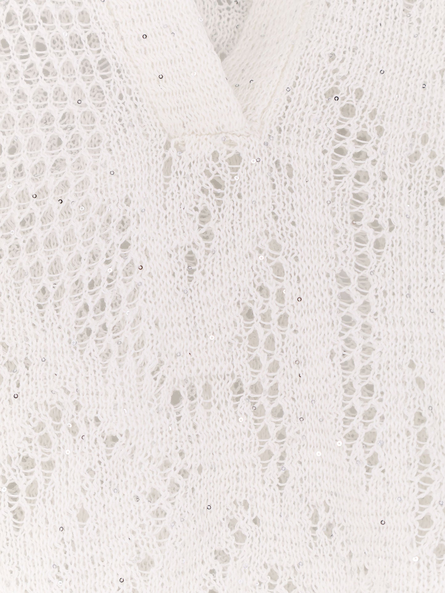 Linen and cotton sweater with all-over sequin motif