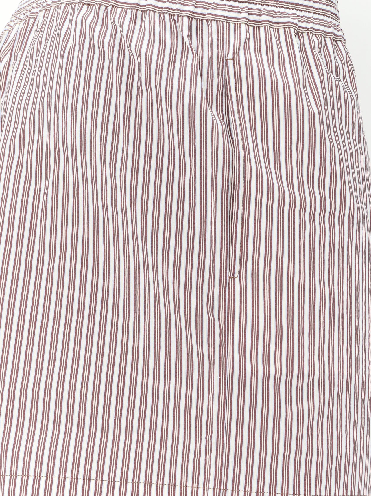 Cotton and silk blend shorts with striped pattern