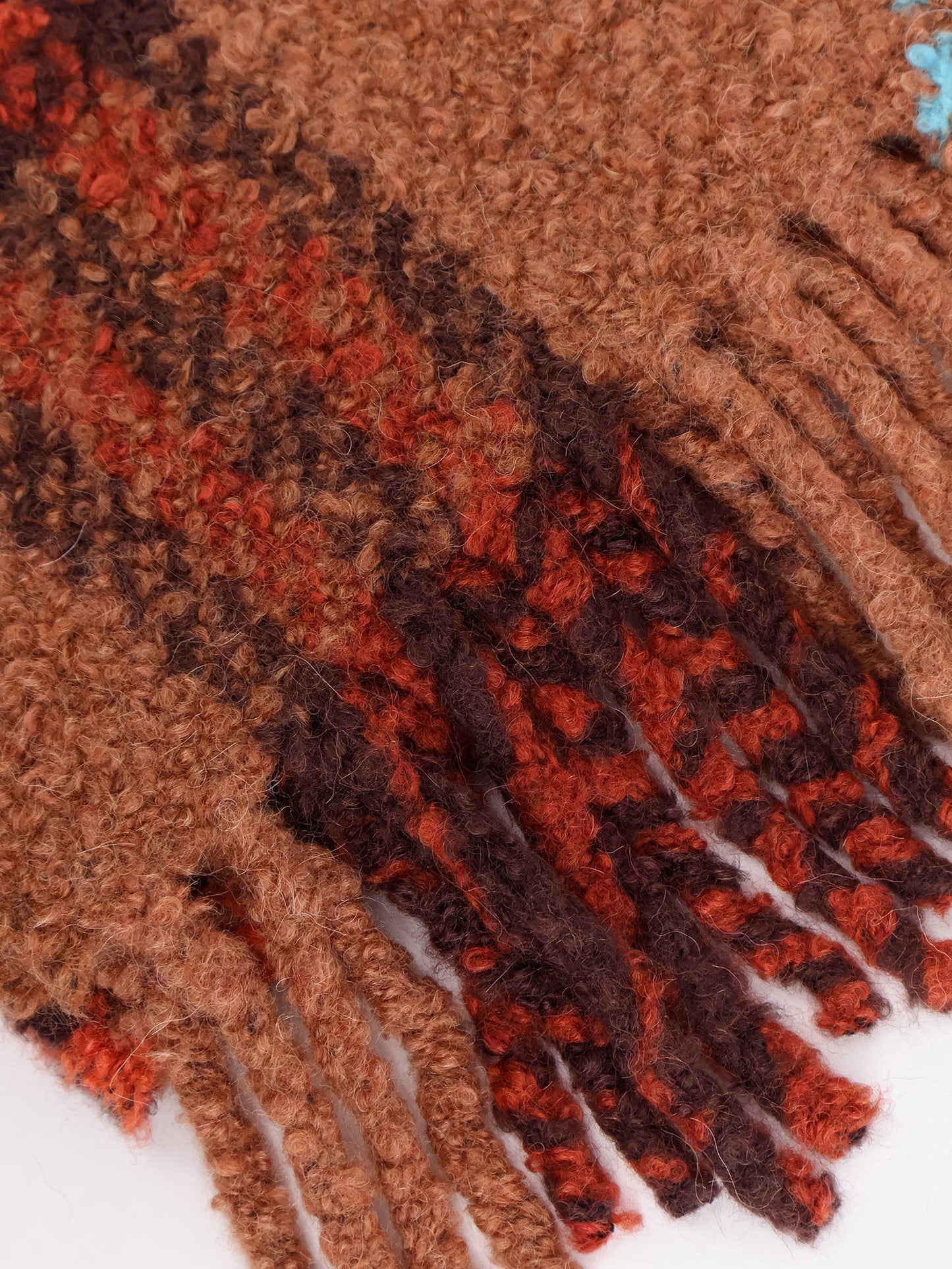 Wool blend and alpaca bouclé scarf