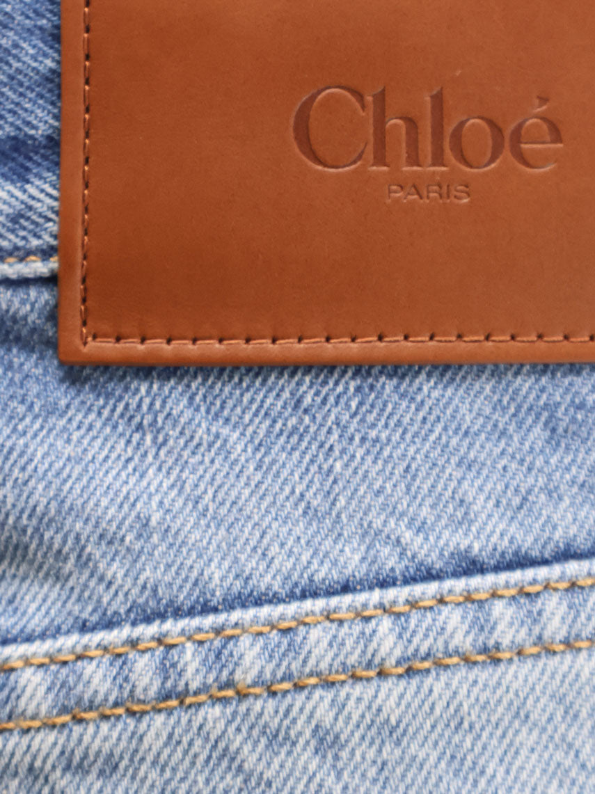 Stone-washed denim jeans
