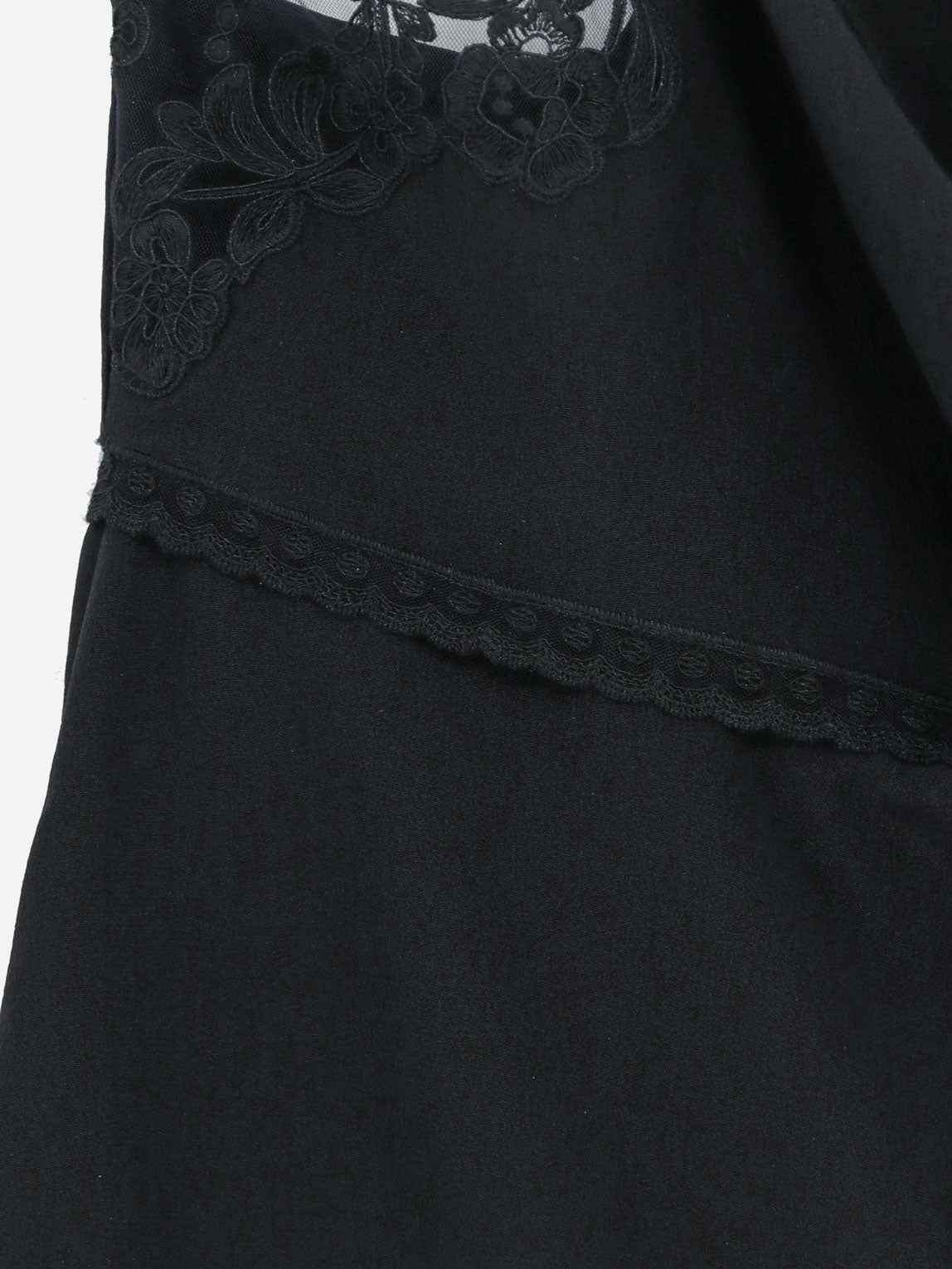 Silk top with lace profile