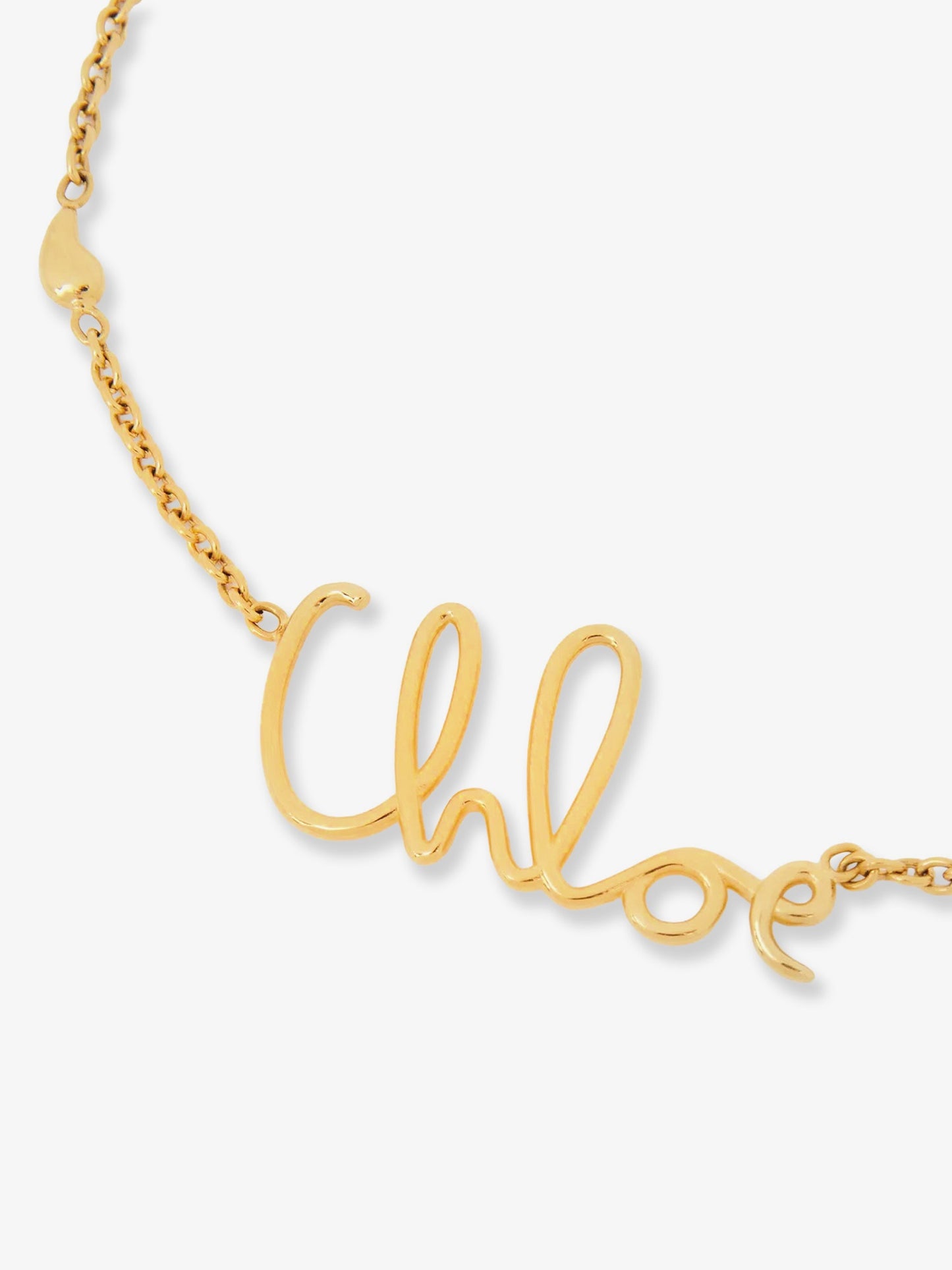 Brass necklace with lettering logo