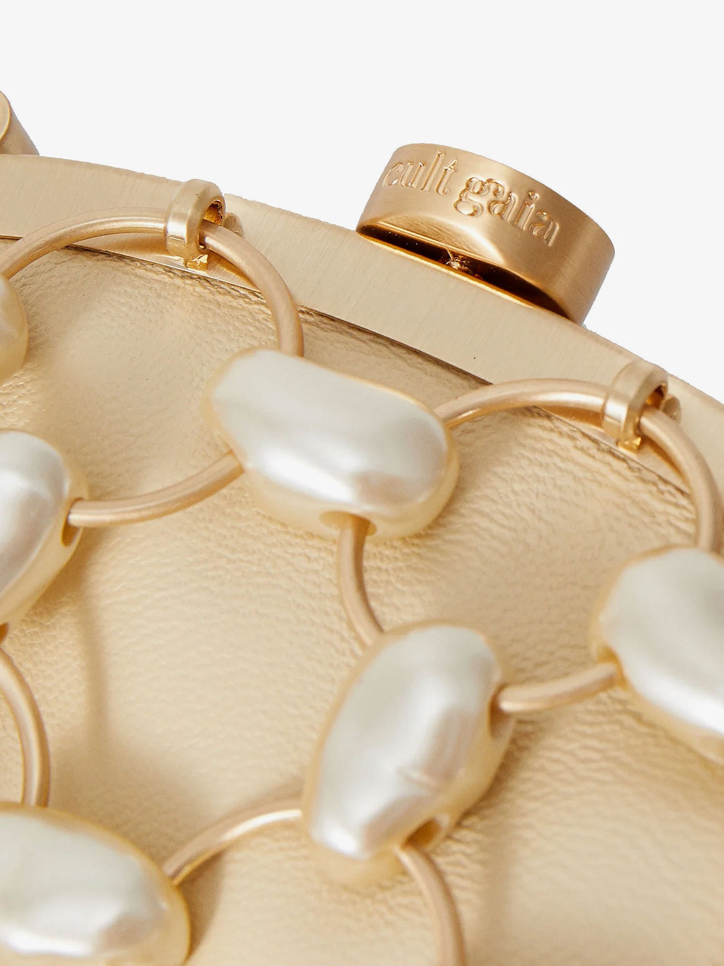 Brielle Wristlet leather handbag with all-over pearl detail